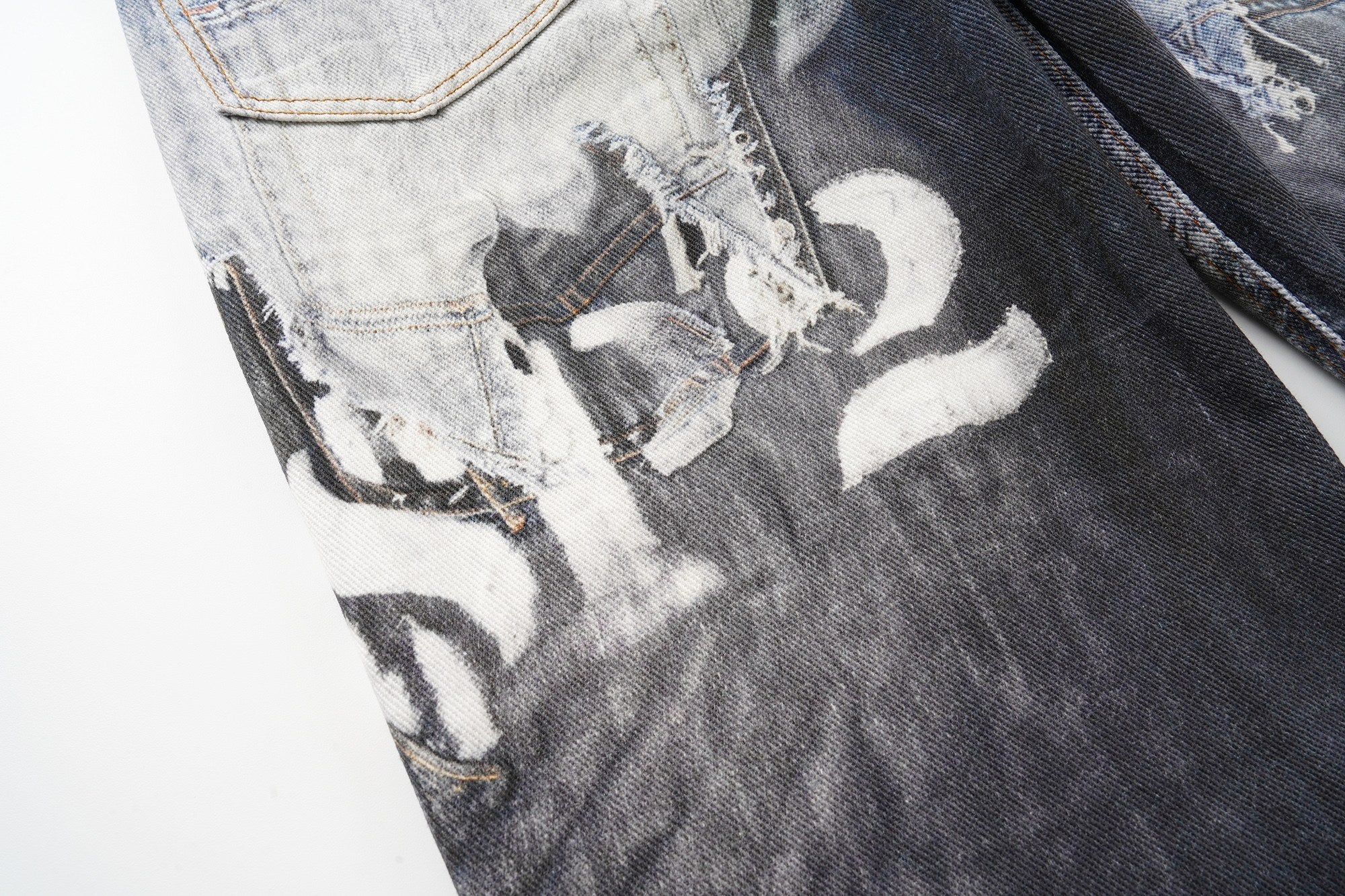 Distressed Patchwork Wide-Leg Jeans | Y2K Streetwear Denim