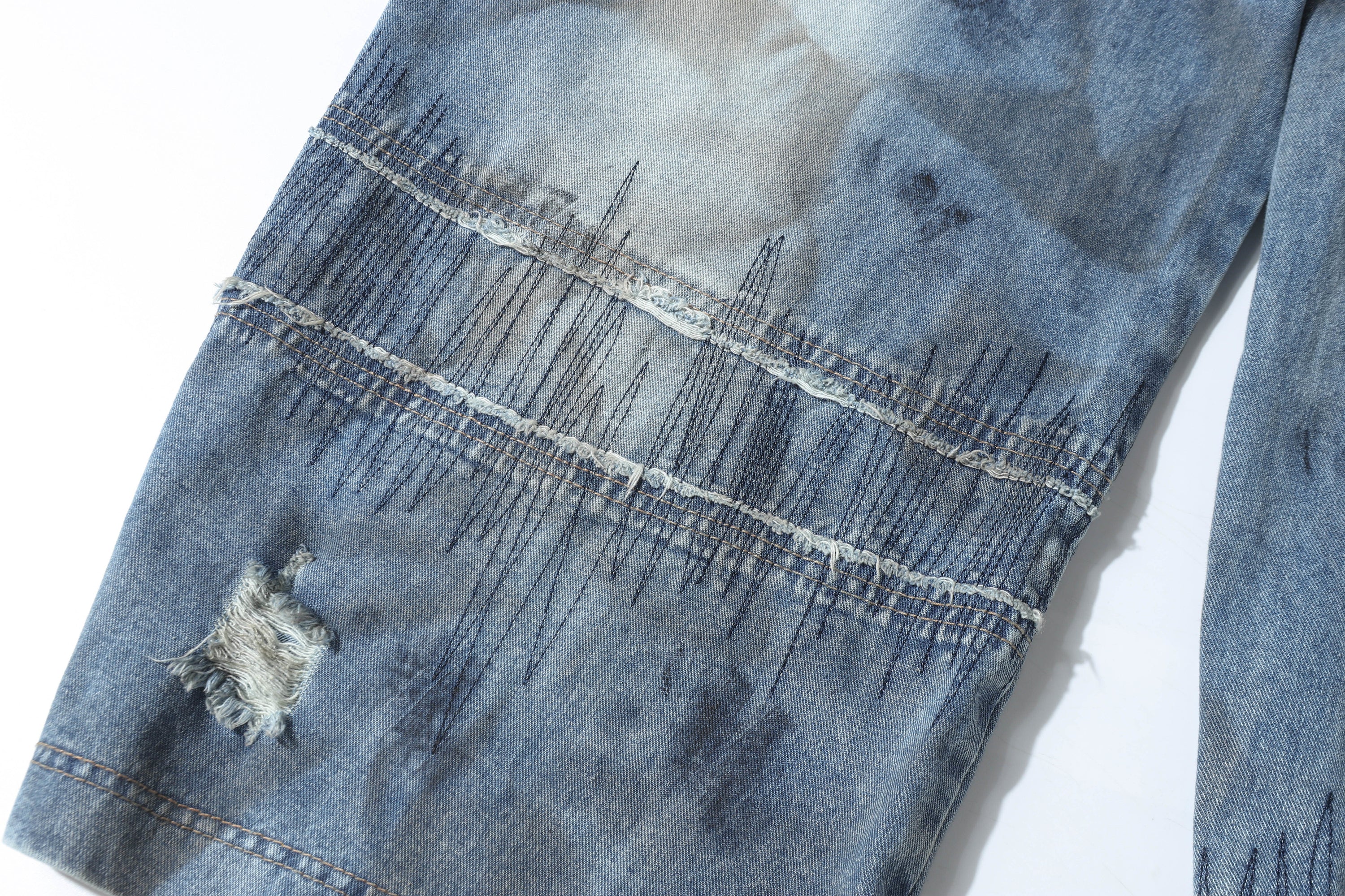 Omirad Distressed Patchwork Wide-Leg Denim Pants | Y2K
