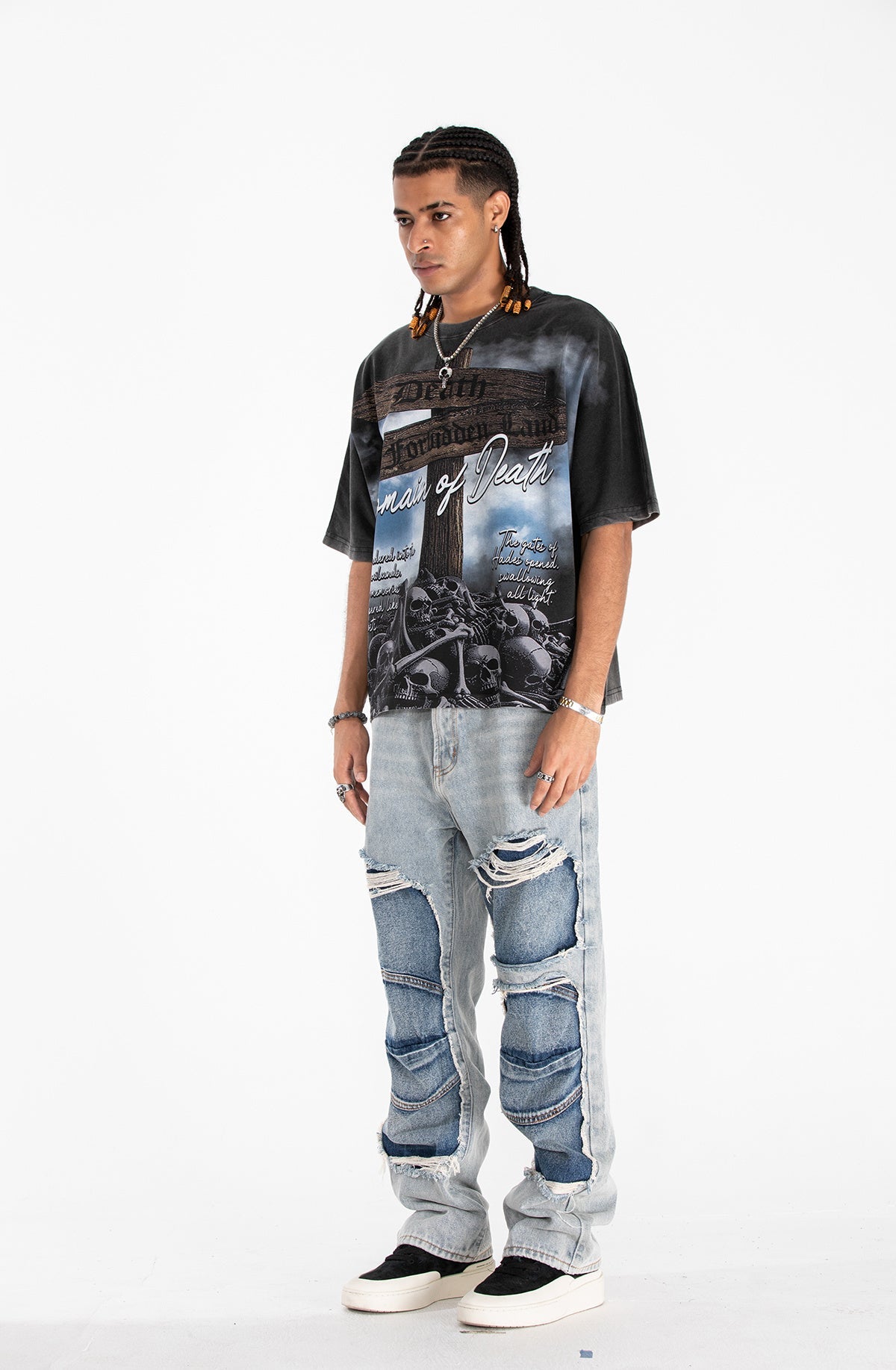 Omirad Domain of Death Gothic Skull Graphic Tee | Dark Streetwear