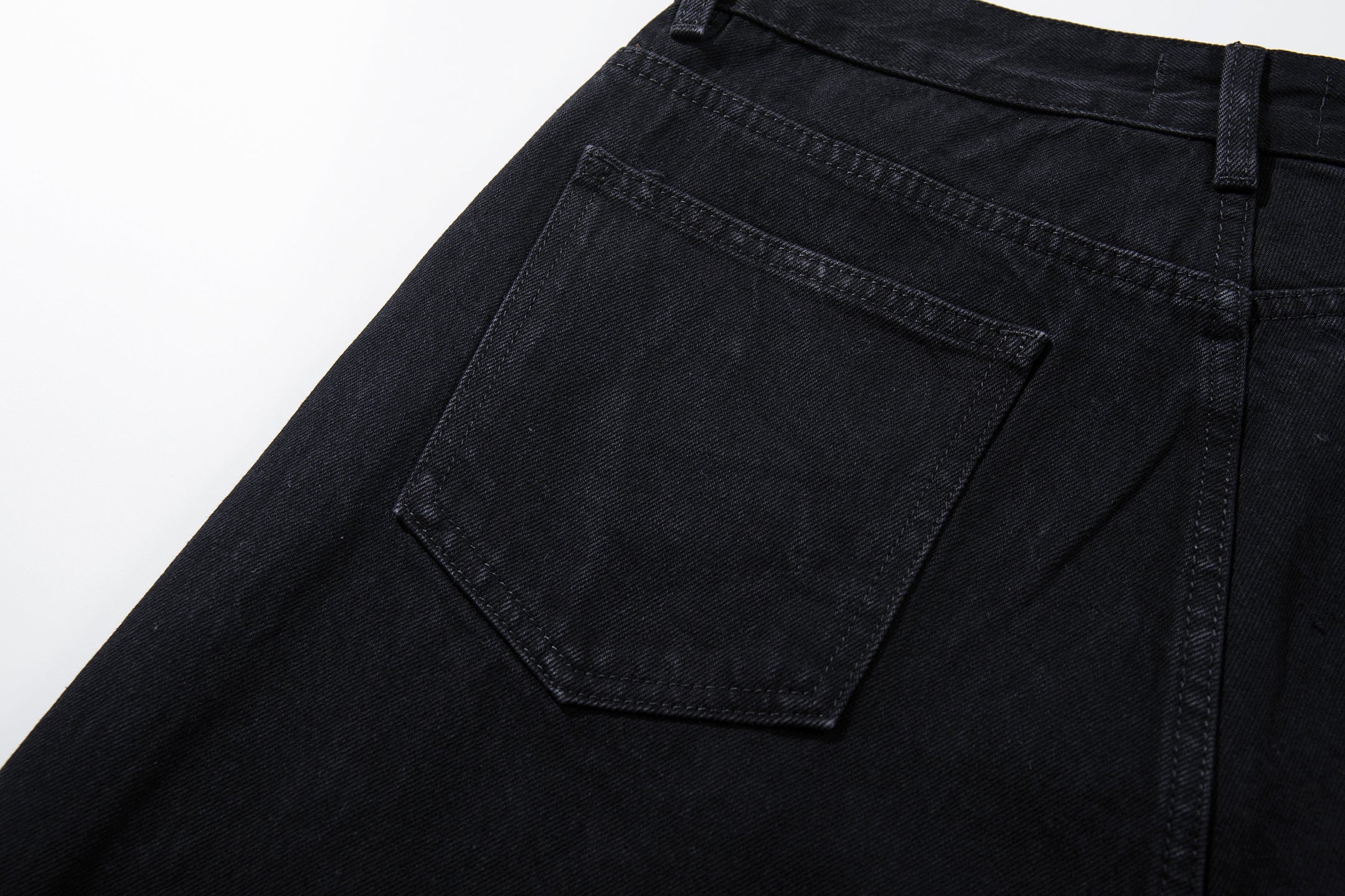 Omirad Rhinestone Wide-Leg Black Denim Jeans | SEAKOFF