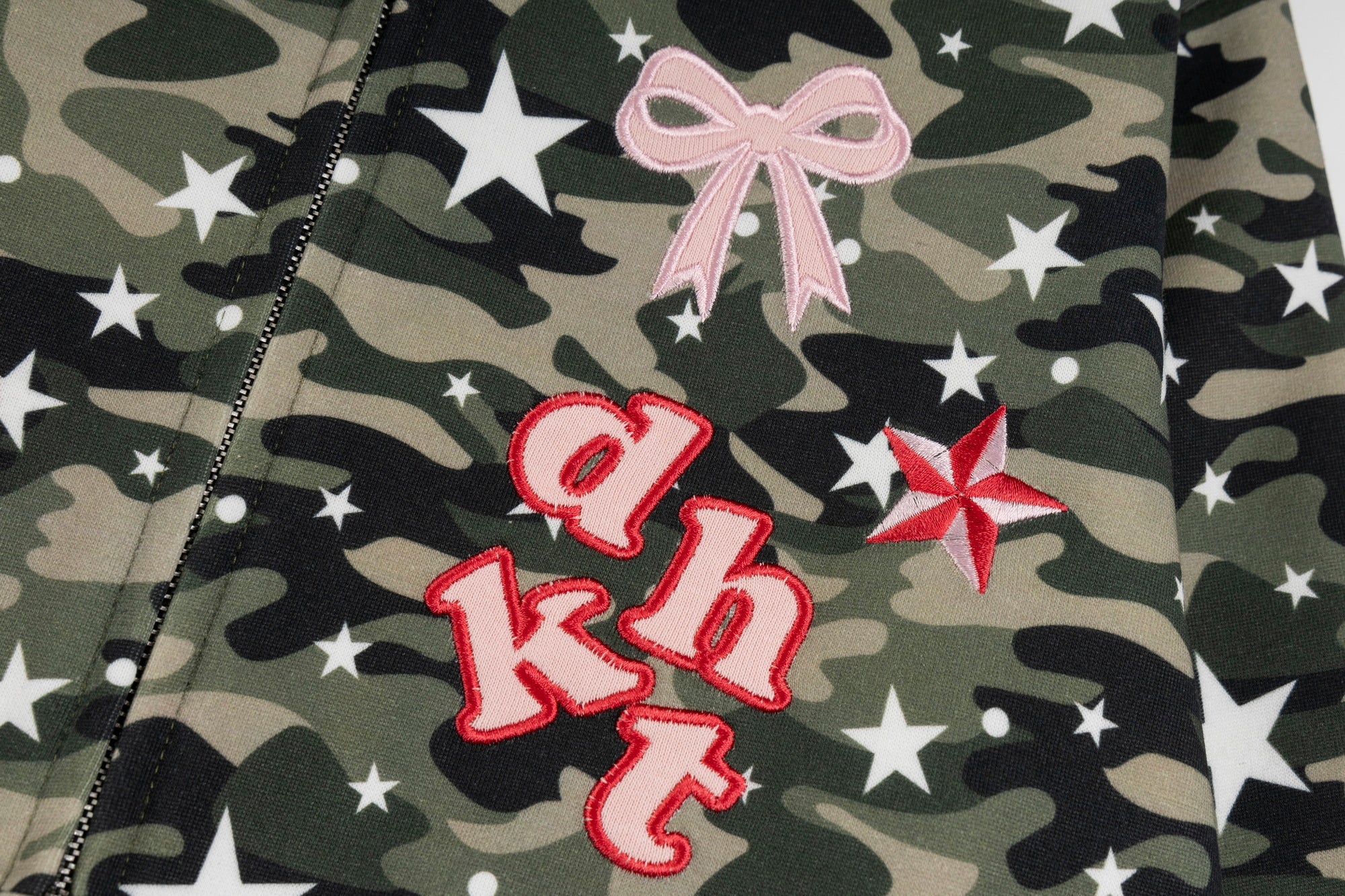 Omirad Camo Kitty Ear Zip Hoodie | Star Print Streetwear