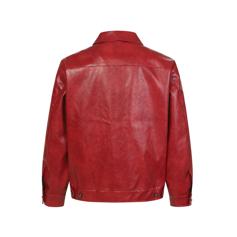 Omirad Spider-Web Embossed Faux Leather Jacket