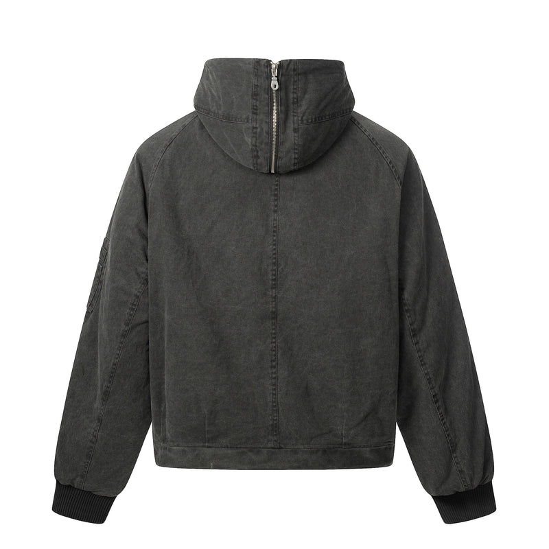 Washed Utility Hooded Jacket | Vintage Military Style