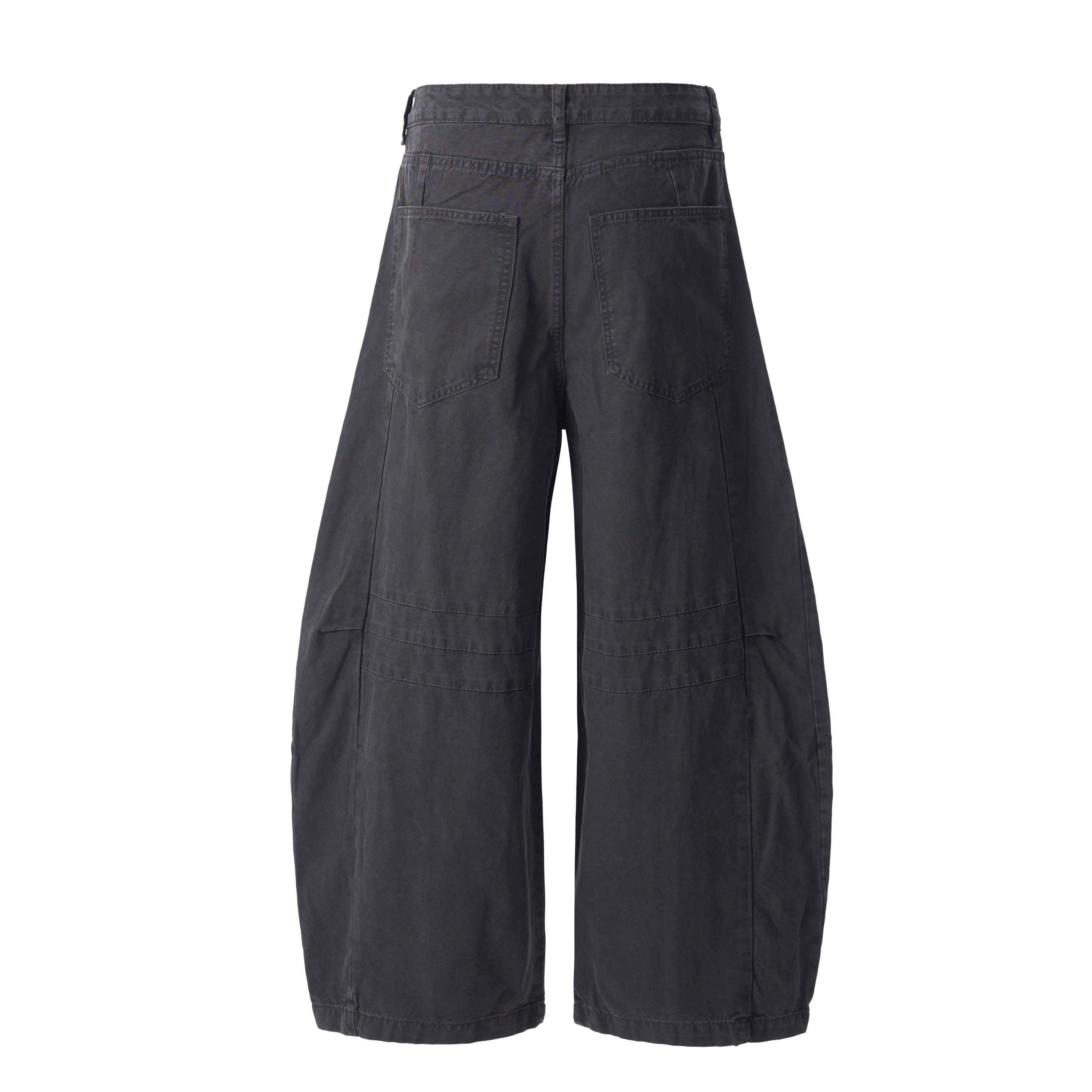 Structured Panel Barrel Wide-Leg Jeans | 100% Cotton