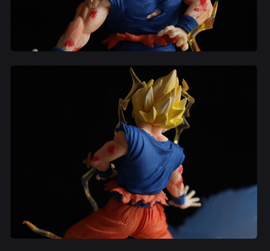 Dragon Ball Z Action Figure - Goku vs. Majin Buu with LED Light Effect, 19.5cm Tall, Collectible Figurine