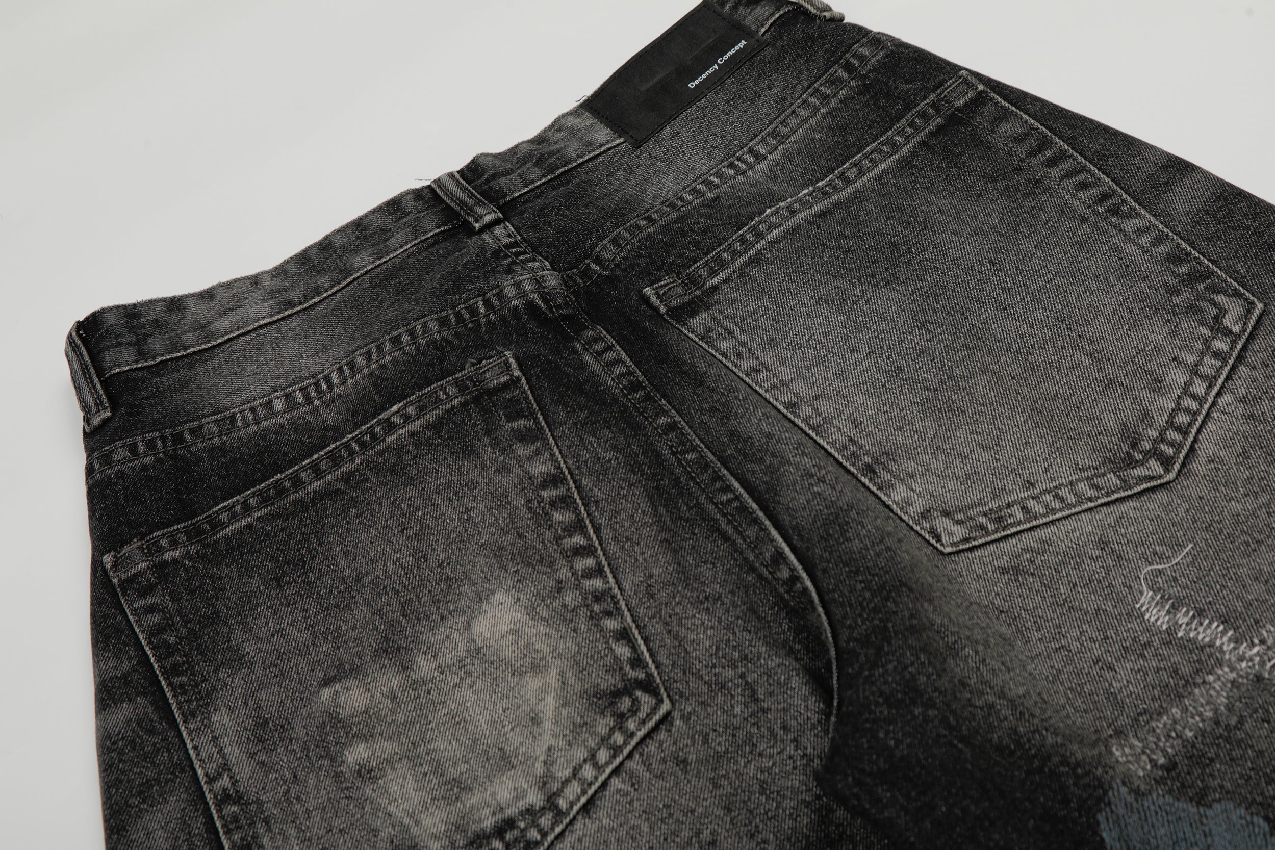 Omirad Washed Distressed Wide-Leg Denim Pants | Heavyweight Cotton