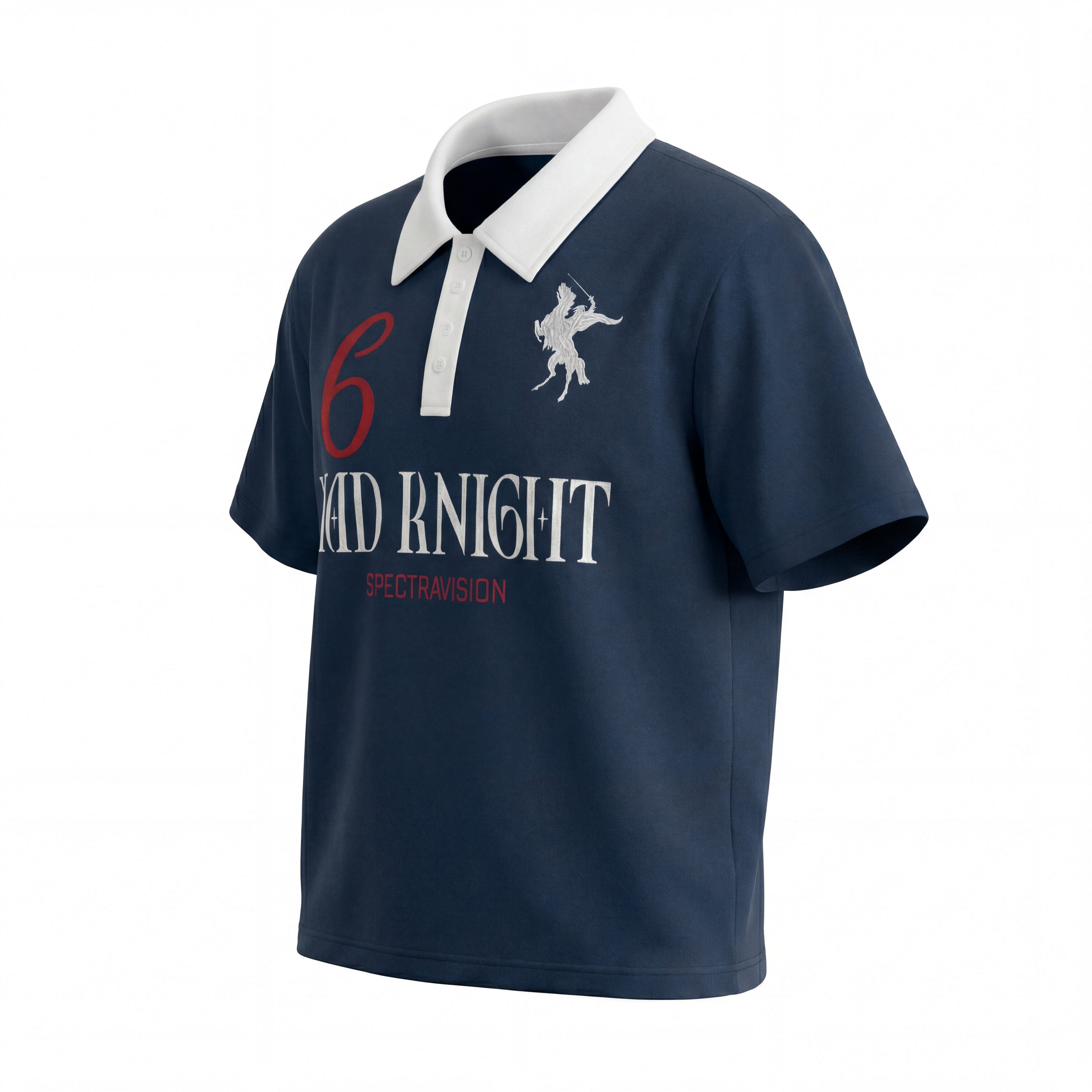 Omirad Mad Knight Polo Tee | Graphic Contrast Collar Shirt