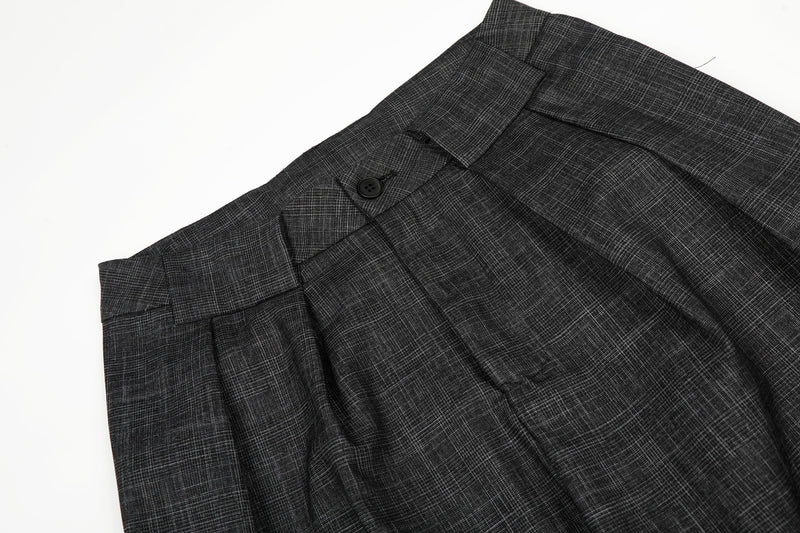Omirad Textured Pleated Wide-Leg Trousers | Tailored Fit