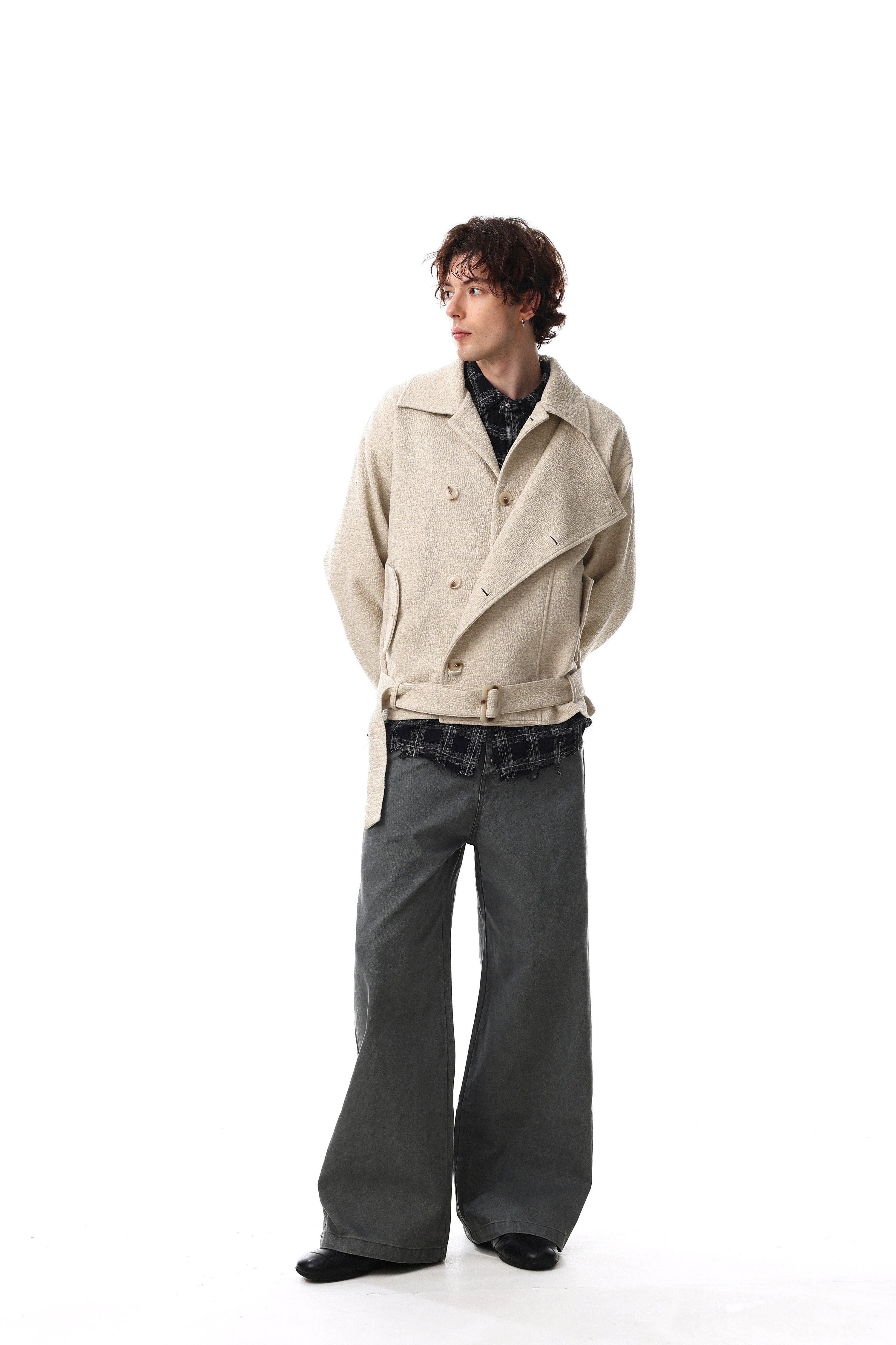 Omirad Belted Cropped Jacket | Structured Cotton Outerwear