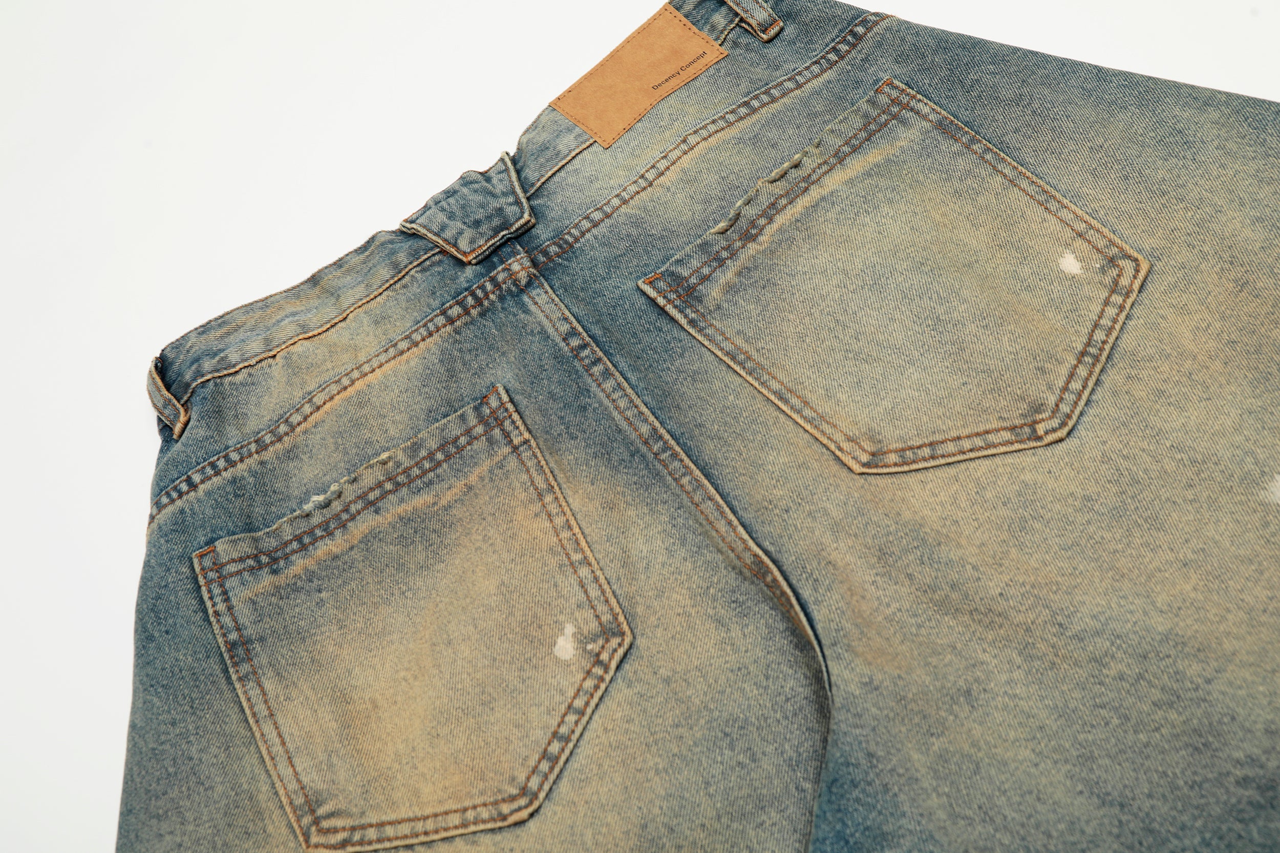 Omirad Sun-Faded Wide-Leg Jeans | Distressed Streetwear Denim