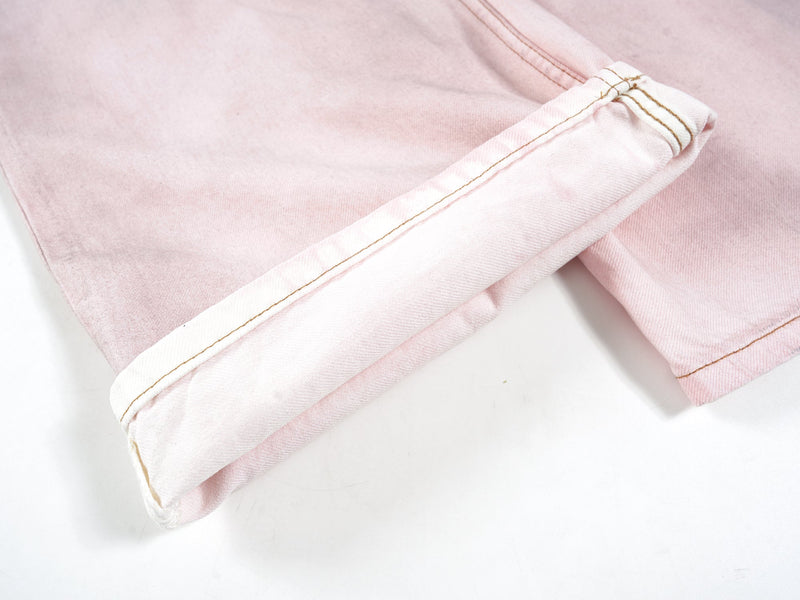 Faded Pink Wide-Leg Denim Pants | SP2 Logo | 100% Cotton