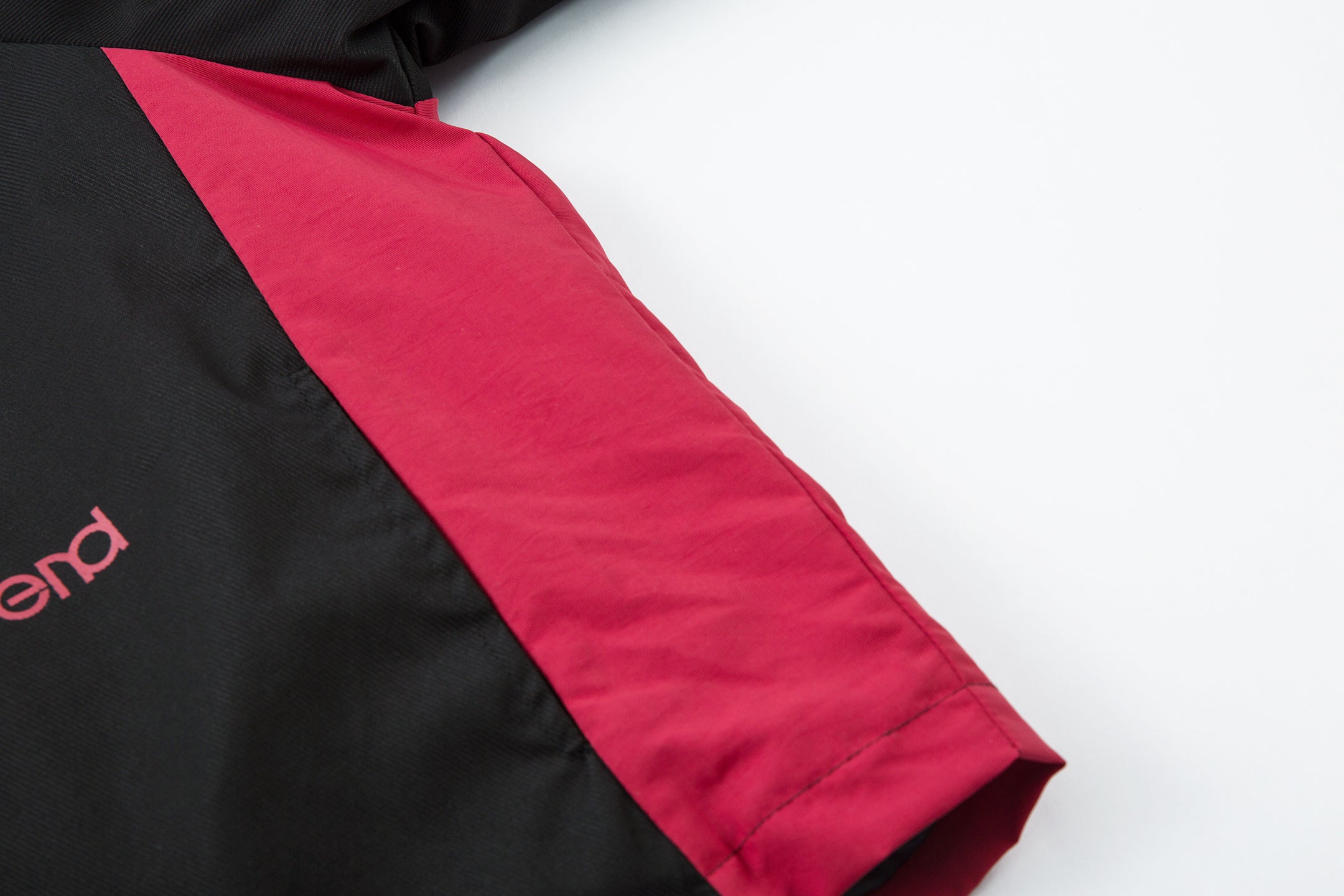 Racing Patch Faux Fur Hood Jacket | Color-Block Nylon