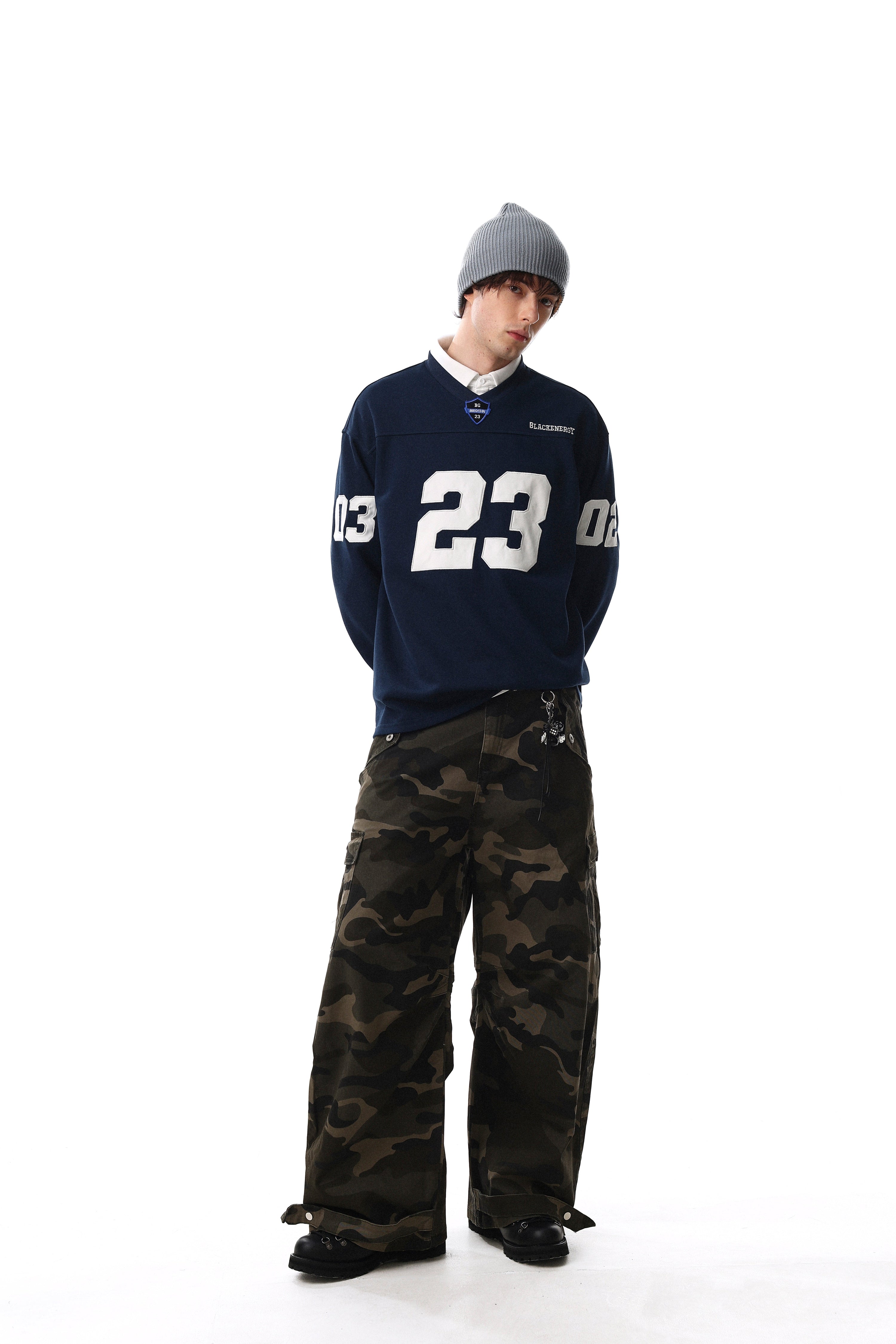 Varsity Number Graphic Long Sleeve Tee | Athletic Streetwear