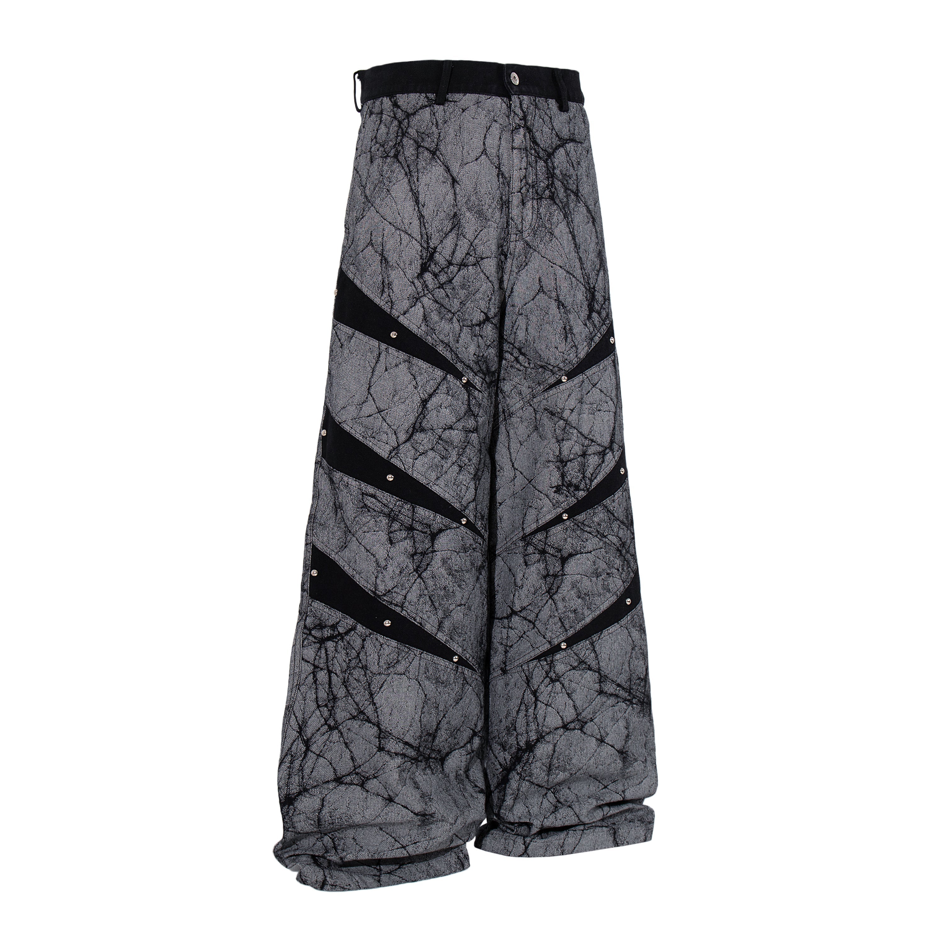 Omirad Graphic Panel Wide Leg Denim Pants | Streetwear