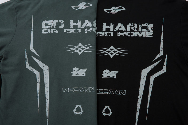 Go Hard Or Go Home Layered Racing Graphic Long Sleeve Tee