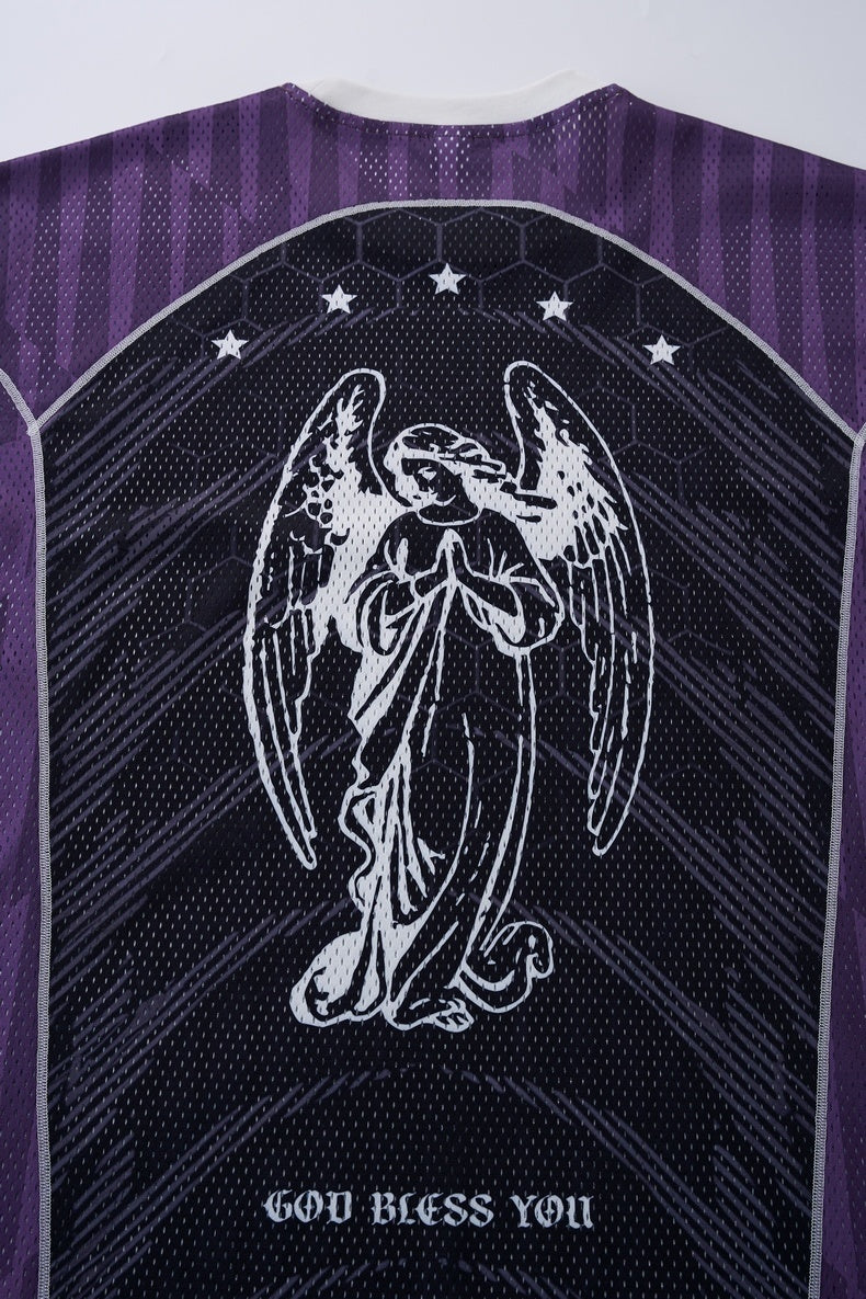 West Coast Angel Mesh Jersey | Gothic Streetwear Soccer Tee