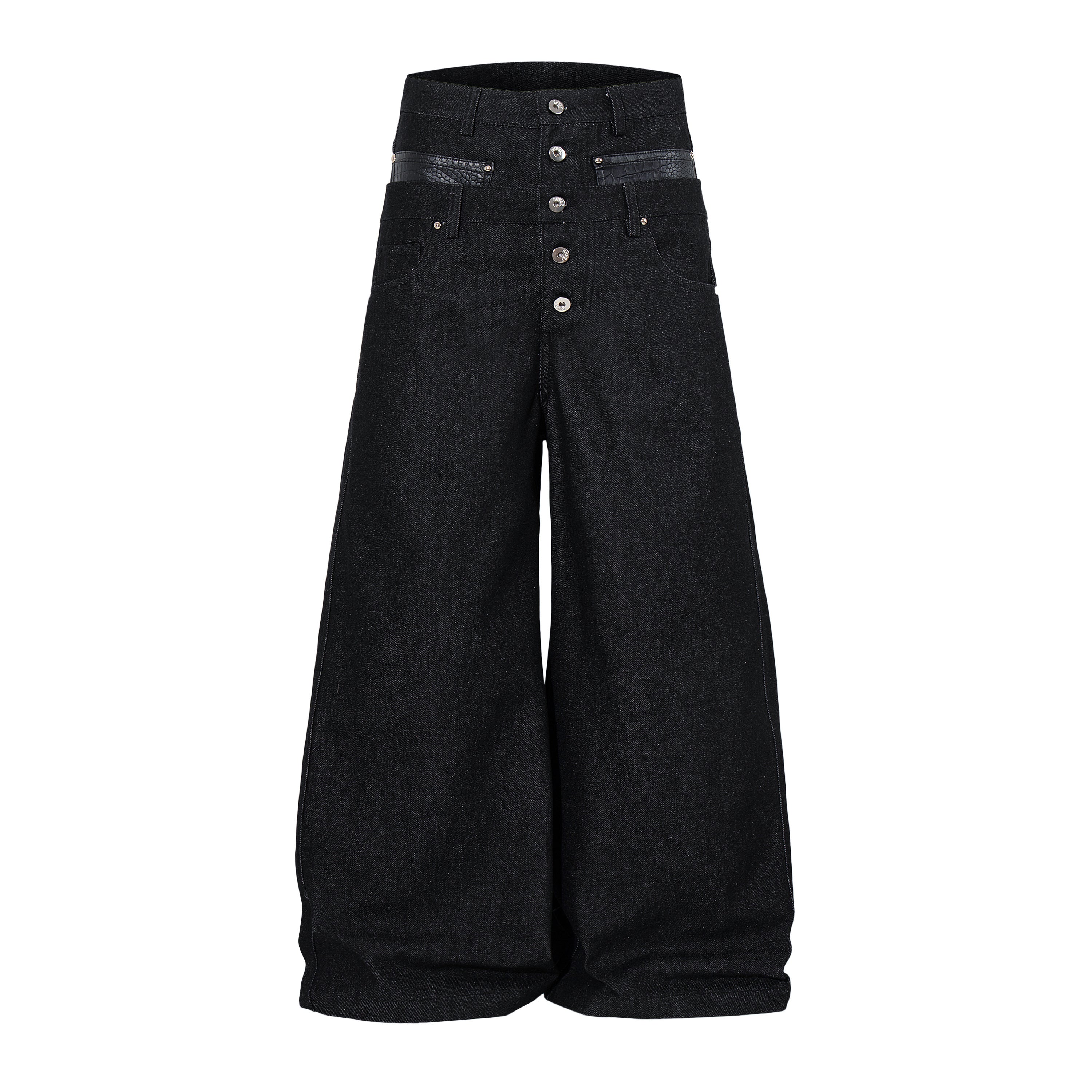 Omirad Wide Leg Button Fly Denim Pants | High-Rise Streetwear