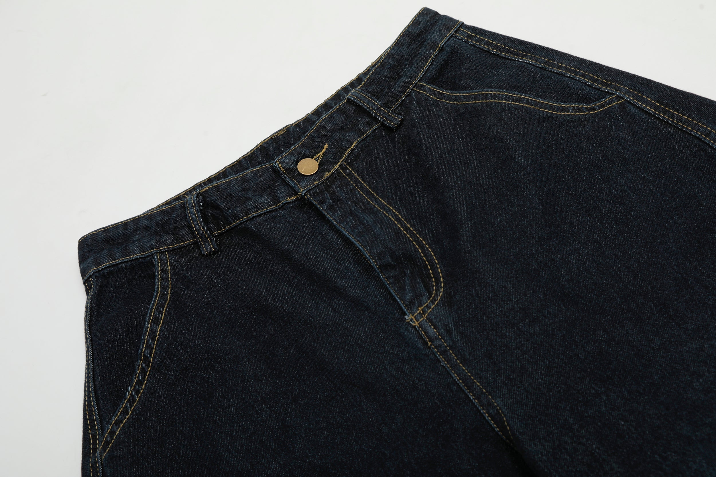 Curved-Panel Barrel Denim Pants | Wide Leg Street Jeans