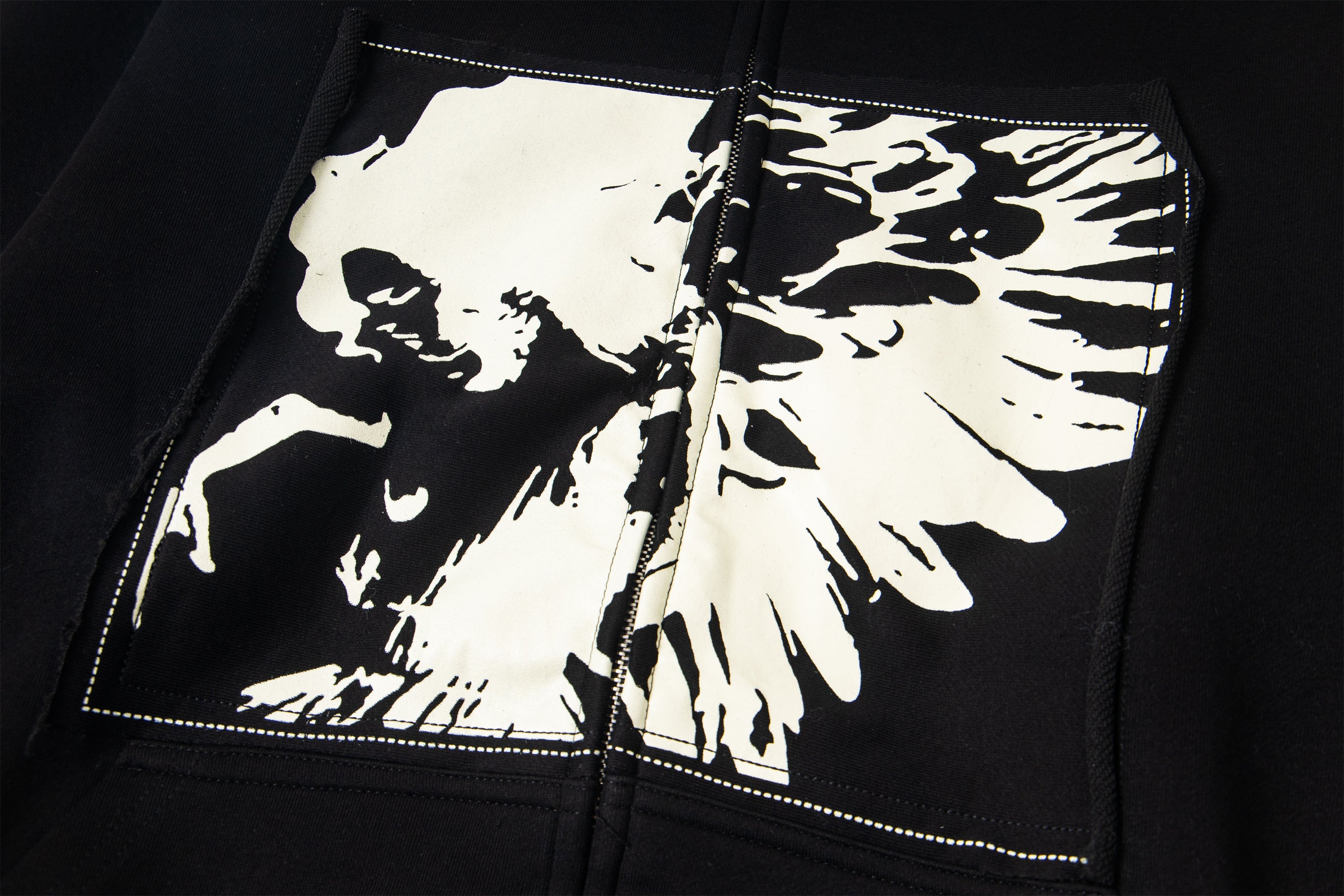 Omirad Gothic Graphic Zip-Up Hoodie | Dark Streetwear