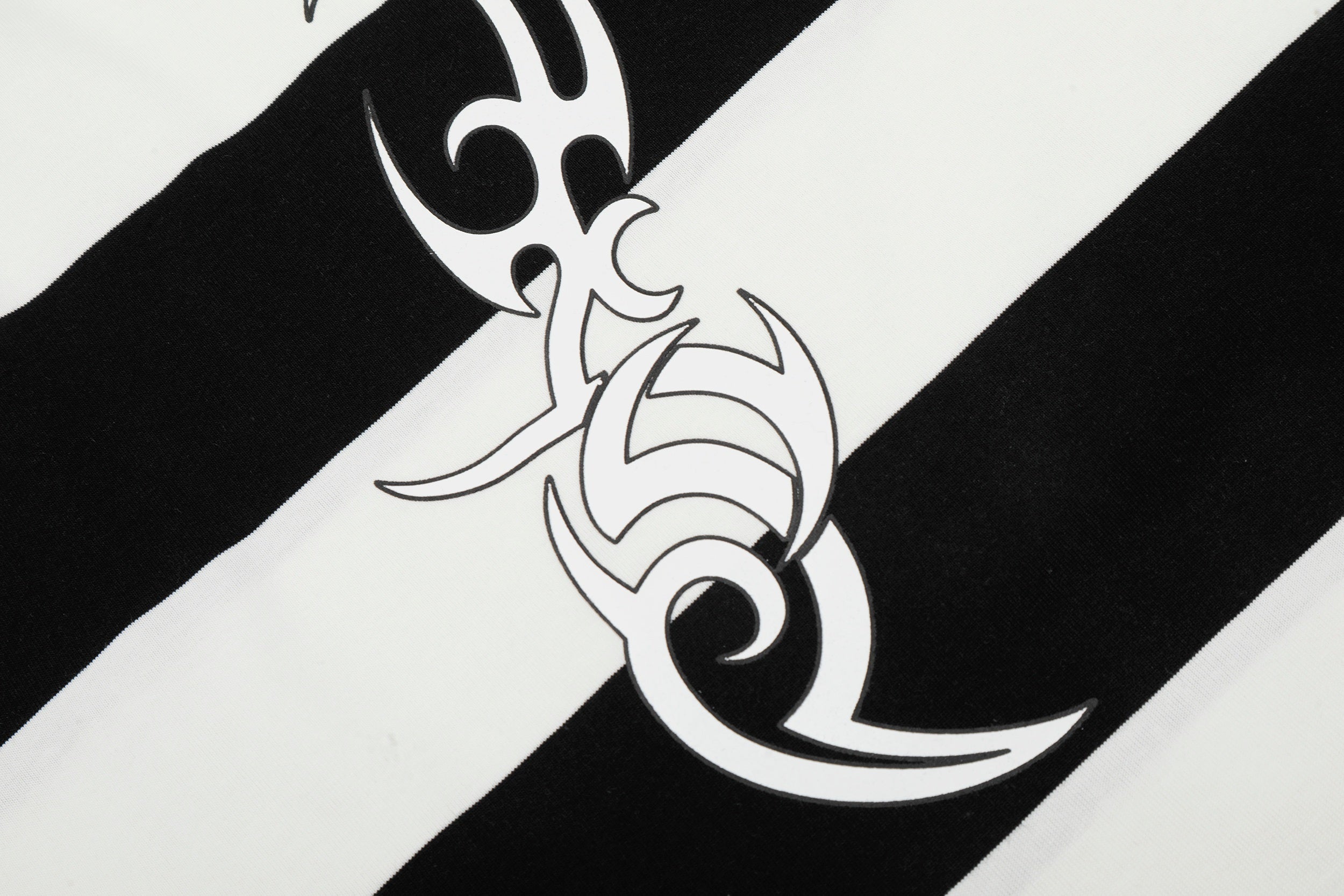 Omirad Rugby Stripe Graphic Polo Shirt | Black & White