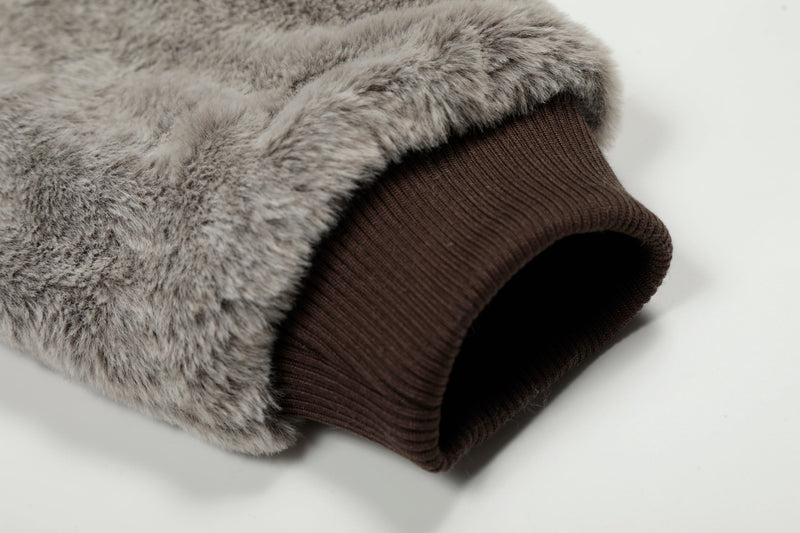 Wool Blend Fleece Hooded Bomber Jacket | Omirad