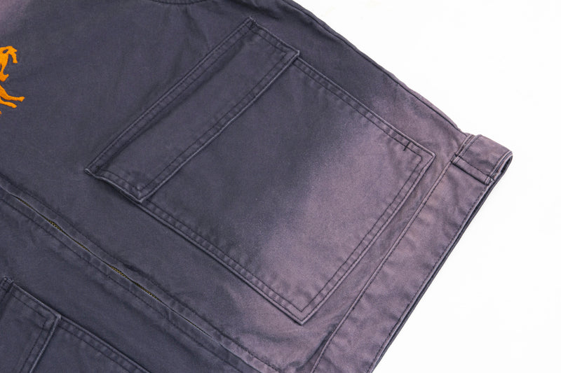 Omirad Vintage Washed Zip Jacket | Embroidered Workwear
