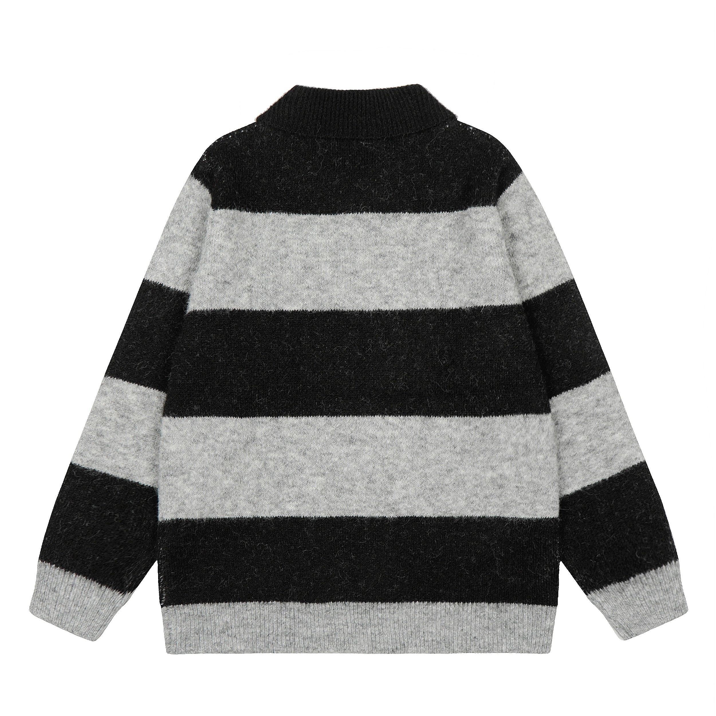 Star Stripe Knit Polo Sweater | Retro Americana Streetwear