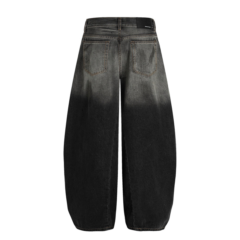 Omirad Vintage Wash Barrel Leg Jeans | Distressed Streetwear