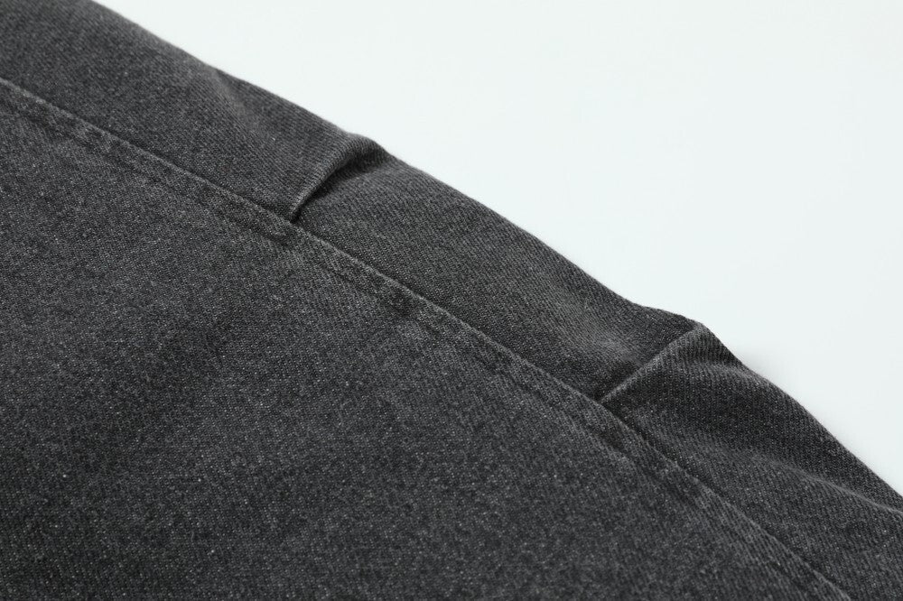 Quilted Denim Sherpa Collar Bomber Jacket | Streetwear