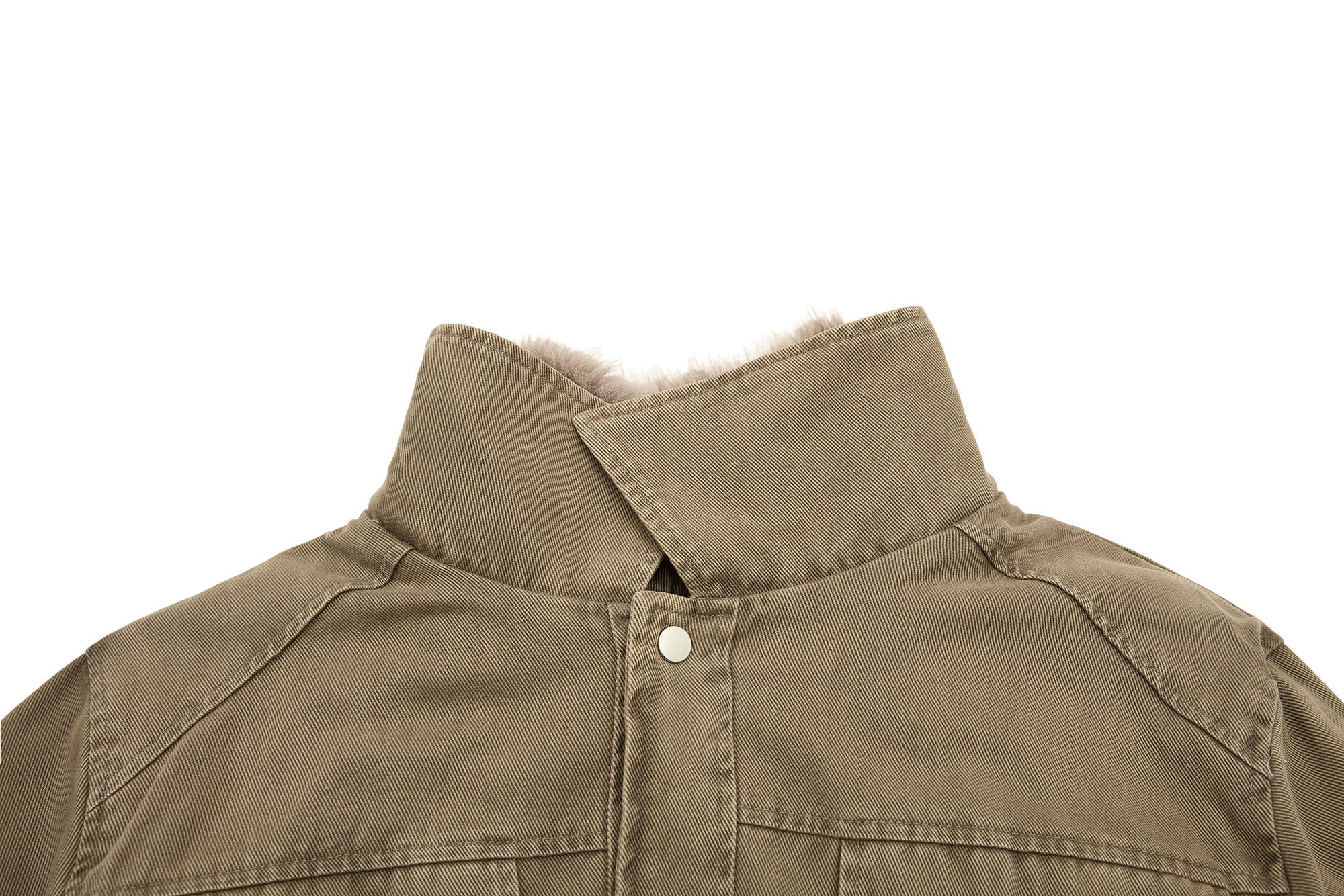Omirad Layered Utility Bomber Jacket with Faux Fur Collar