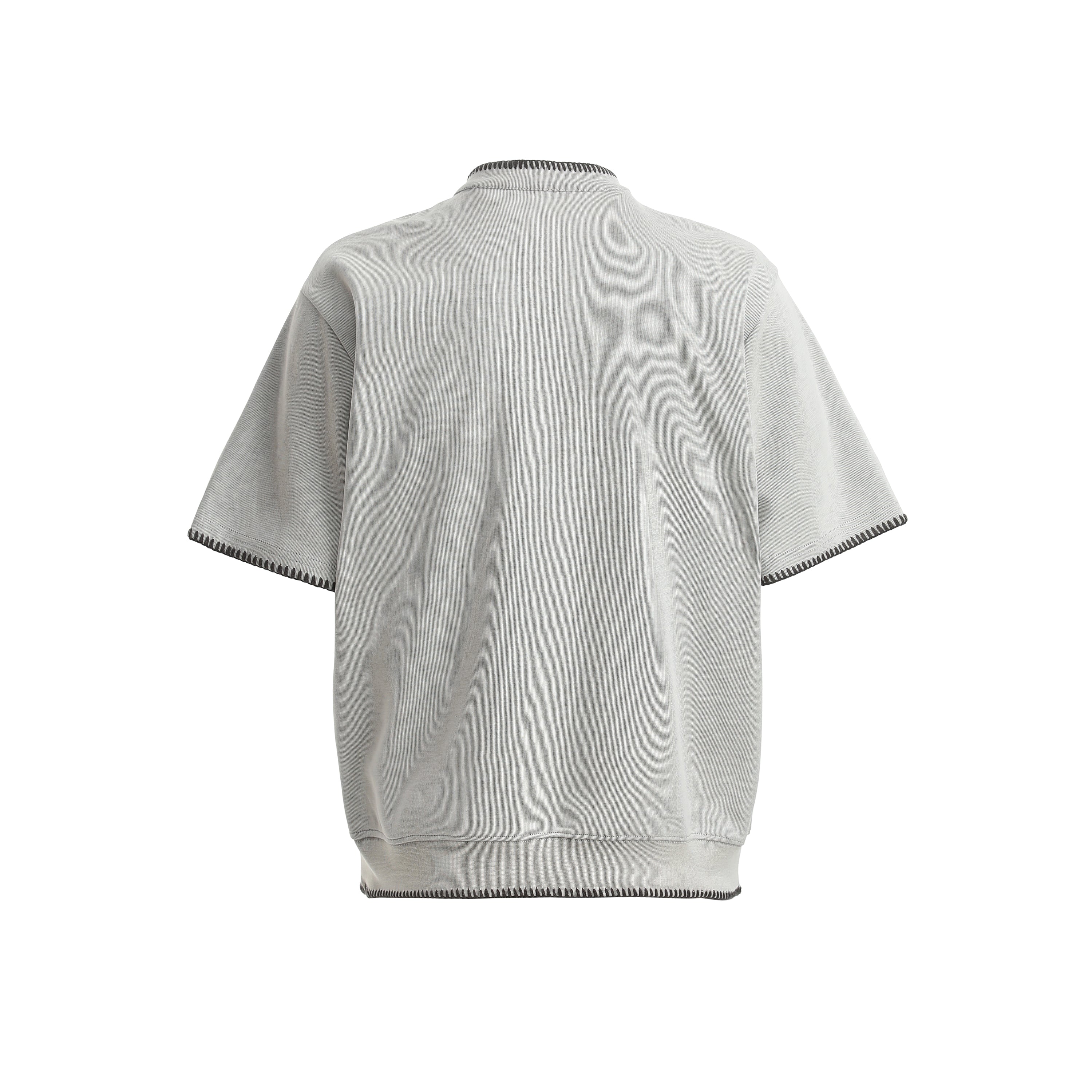 Omirad Contrast Stitch Henley Tee | Relaxed Fit Street Casual