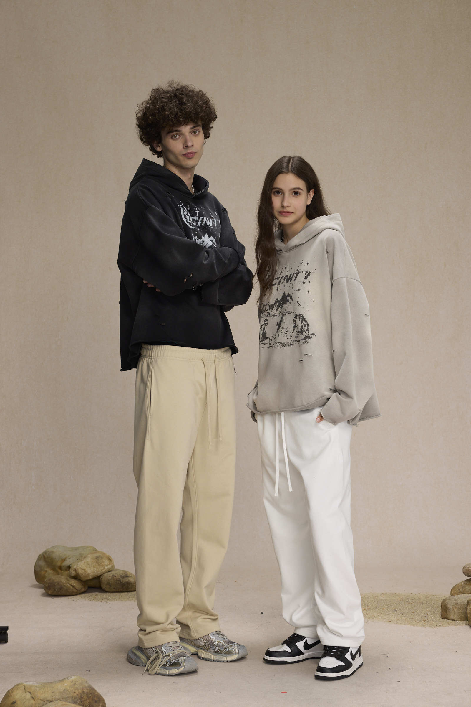 Vicinity Graphic Distressed Hoodie | Streetwear Oversized Fit