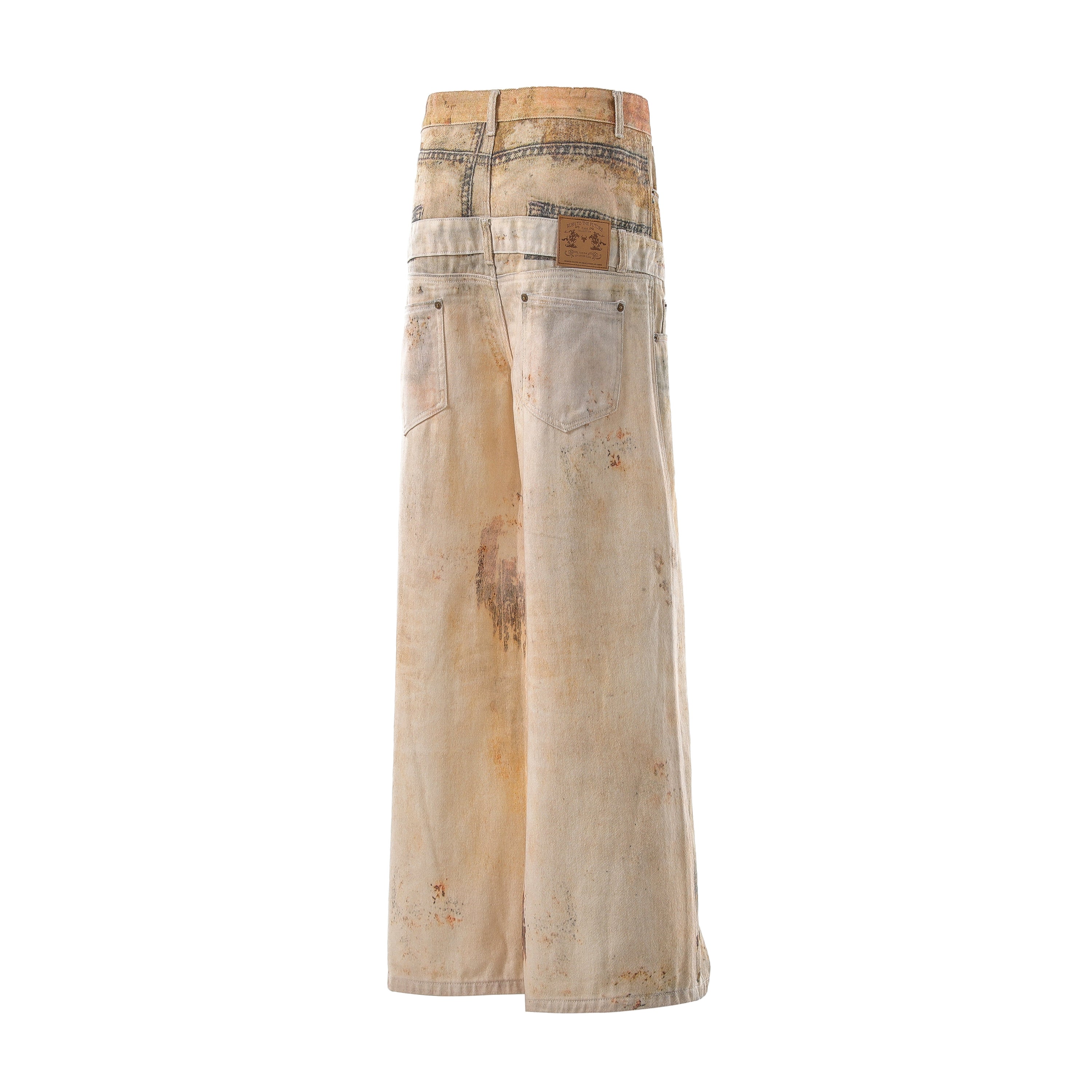 Omirad Vintage Washed Wide-Leg Workwear Jeans | 100% Cotton
