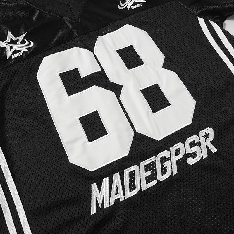 Varsity Star Football Jersey #68 | Streetwear Mesh Sports Tee