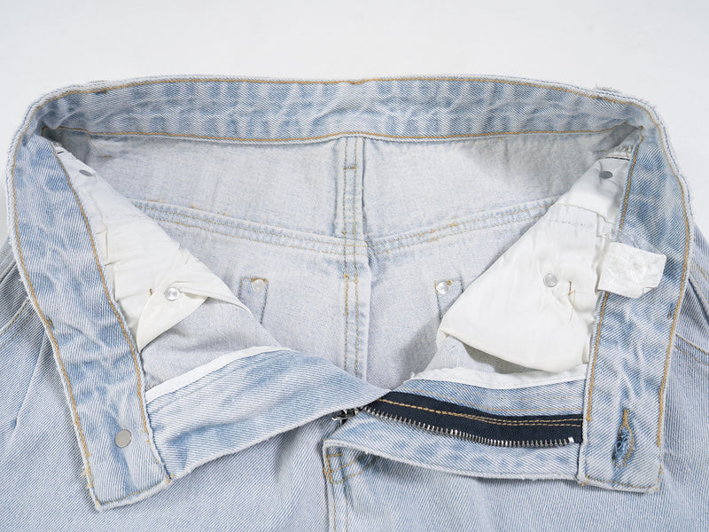 Light-Wash Wide-Leg Denim Pants | Relaxed Streetwear Fit