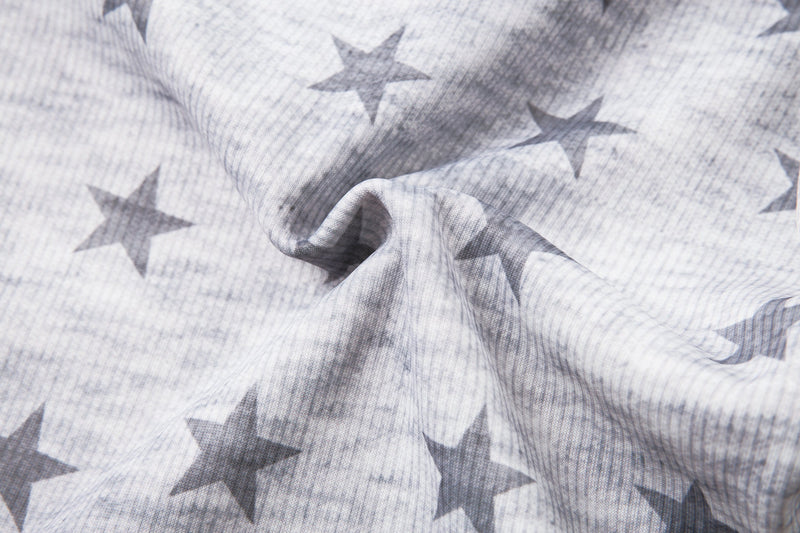Star Print Wide-Leg Sweatpants with Contrast Side Stripes