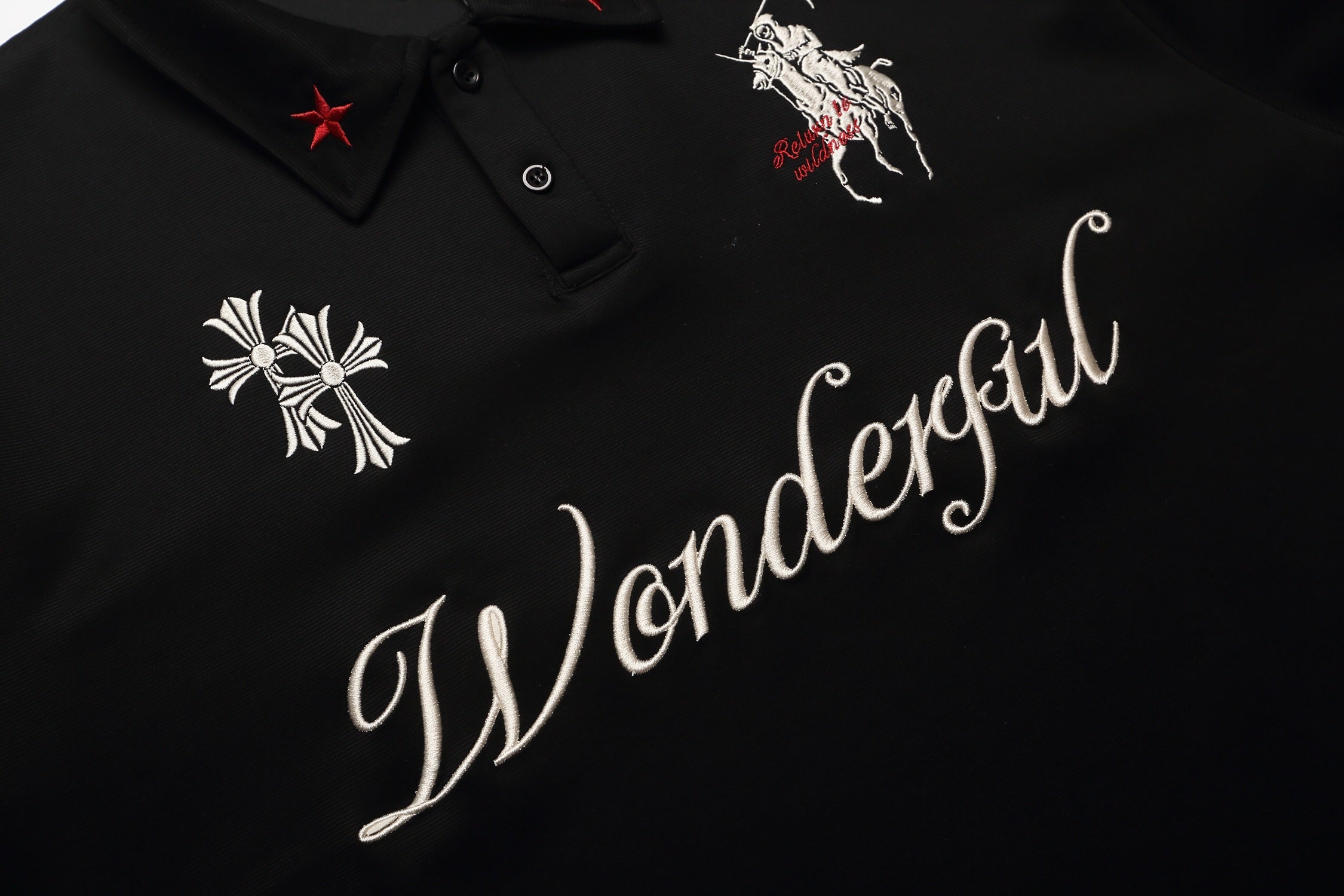 Omirad Wonderful Embroidered Gothic Polo Shirt | 100% Cotton