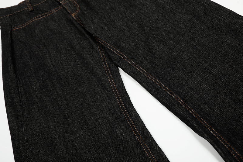 Omirad Wide-Leg Balloon Denim Jeans | Raw Black