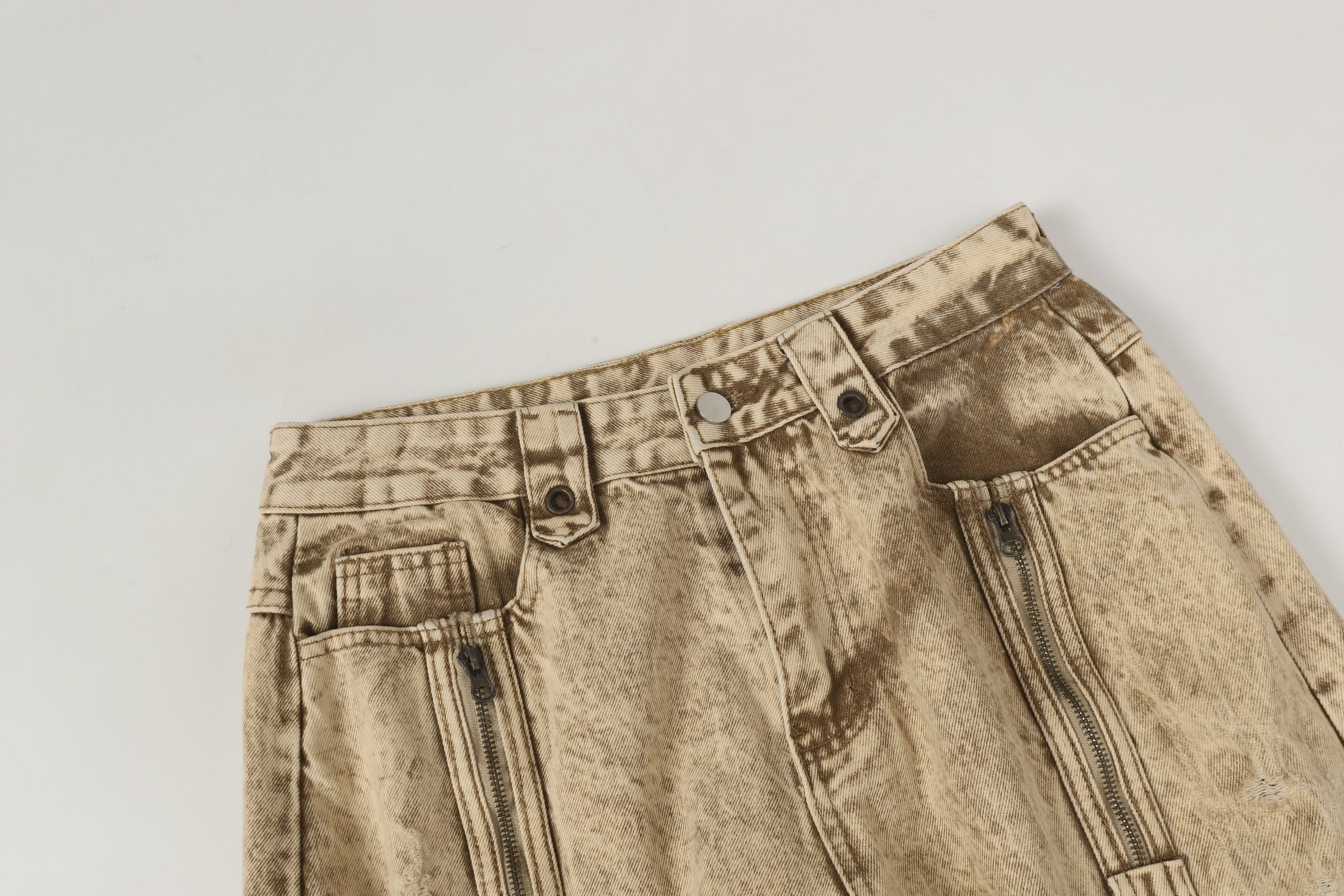Omirad Vintage Distressed Panel Jeans | Wide Leg Streetwear