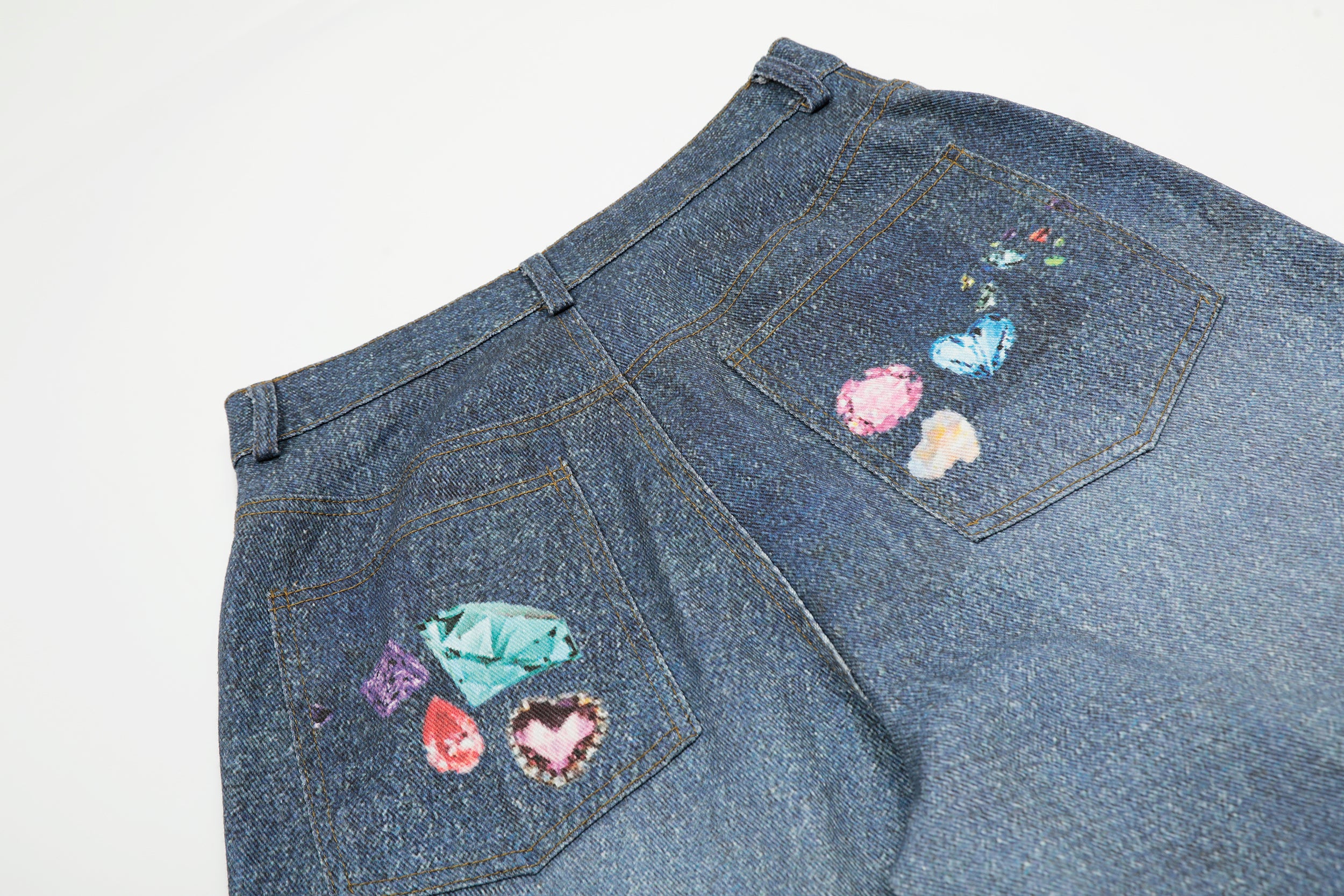 Omirad Gemstone Graphic Wide-Leg Jeans | Y2K Denim