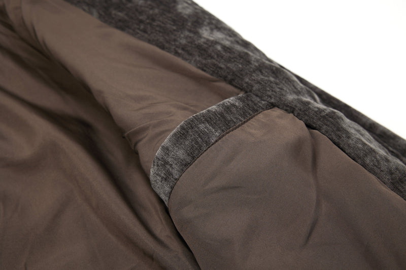 Omirad Chenille Bomber Jacket with Faux-Leather Collar