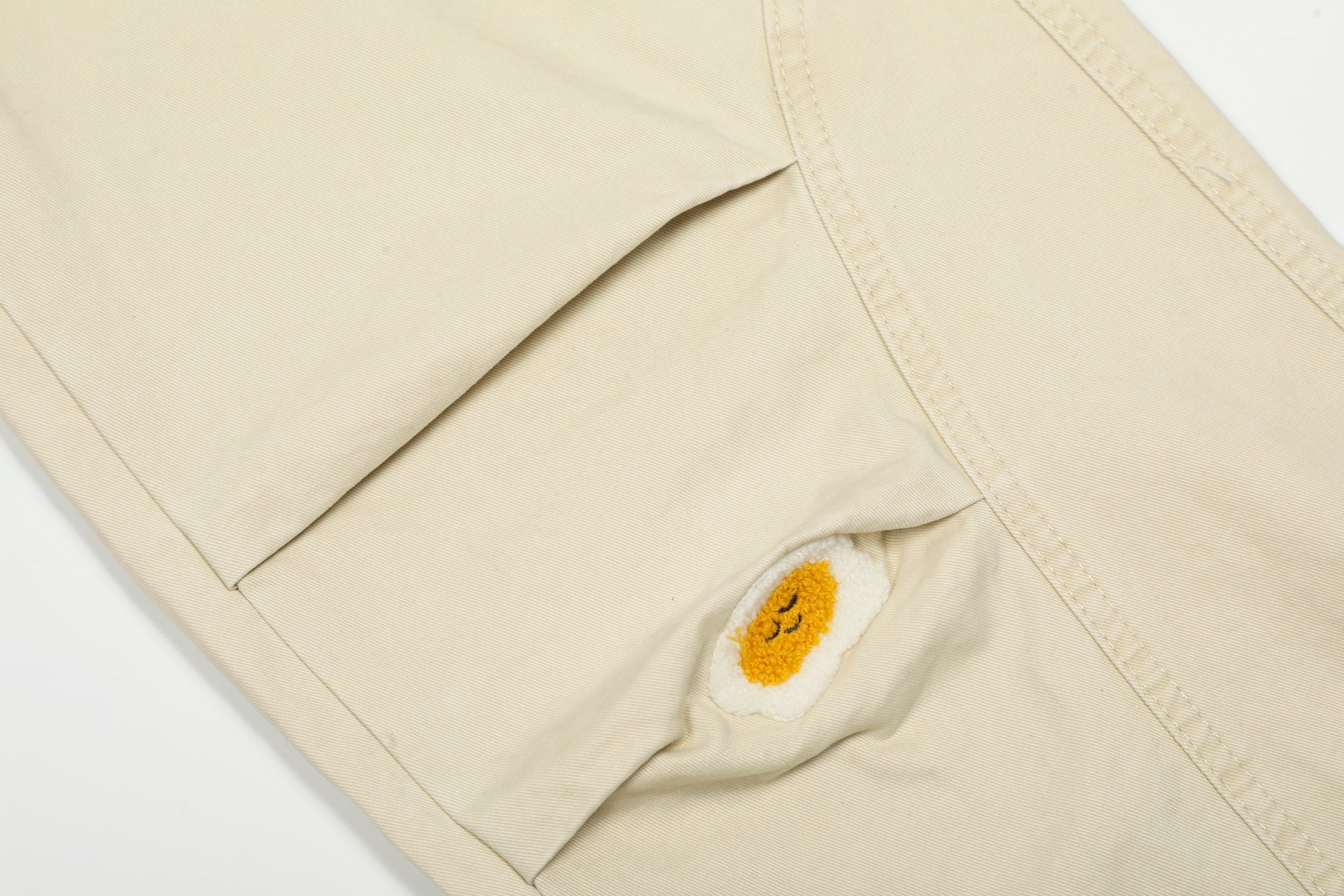 Chenille Cartoon Patch Cargo Pants | Wide-Leg Streetwear