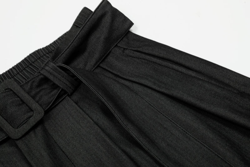 Omirad Draped Balloon Wide-Leg Pants with Belt