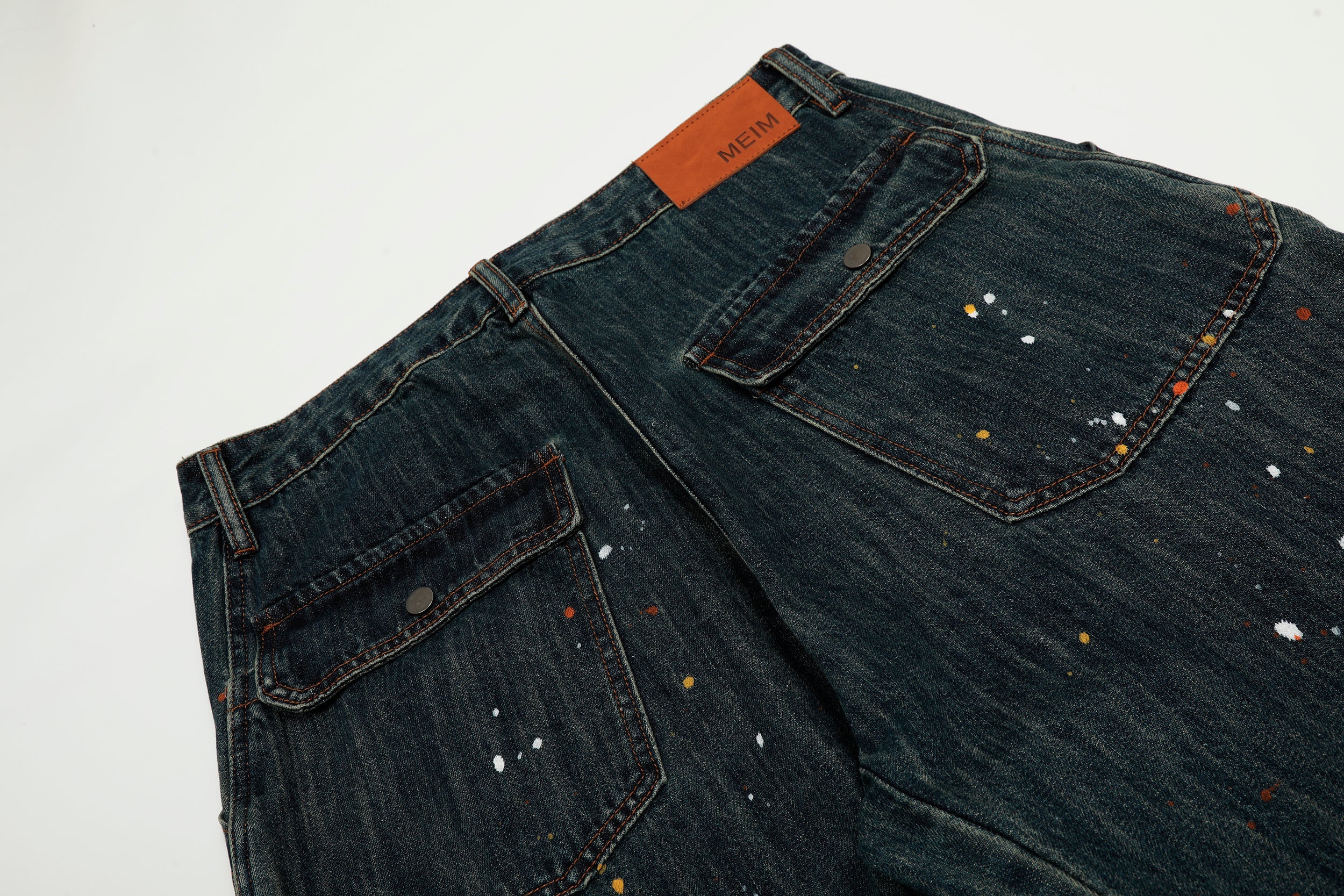 Paint-Splatter Patchwork Wide-Leg Jeans | Streetwear Denim