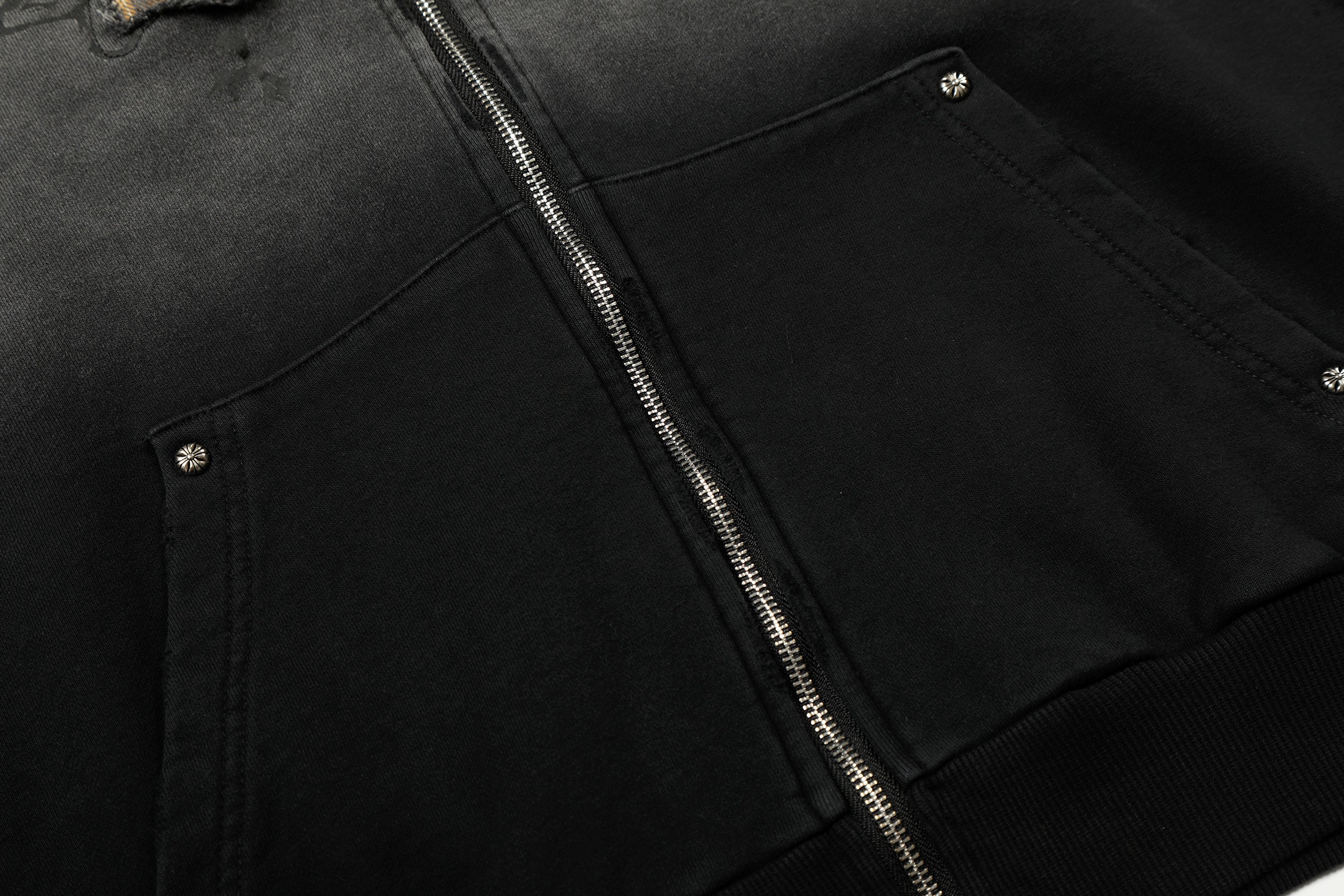 Gradient Washed Graphic Zip-Up Hoodie | Number 23 Street Style