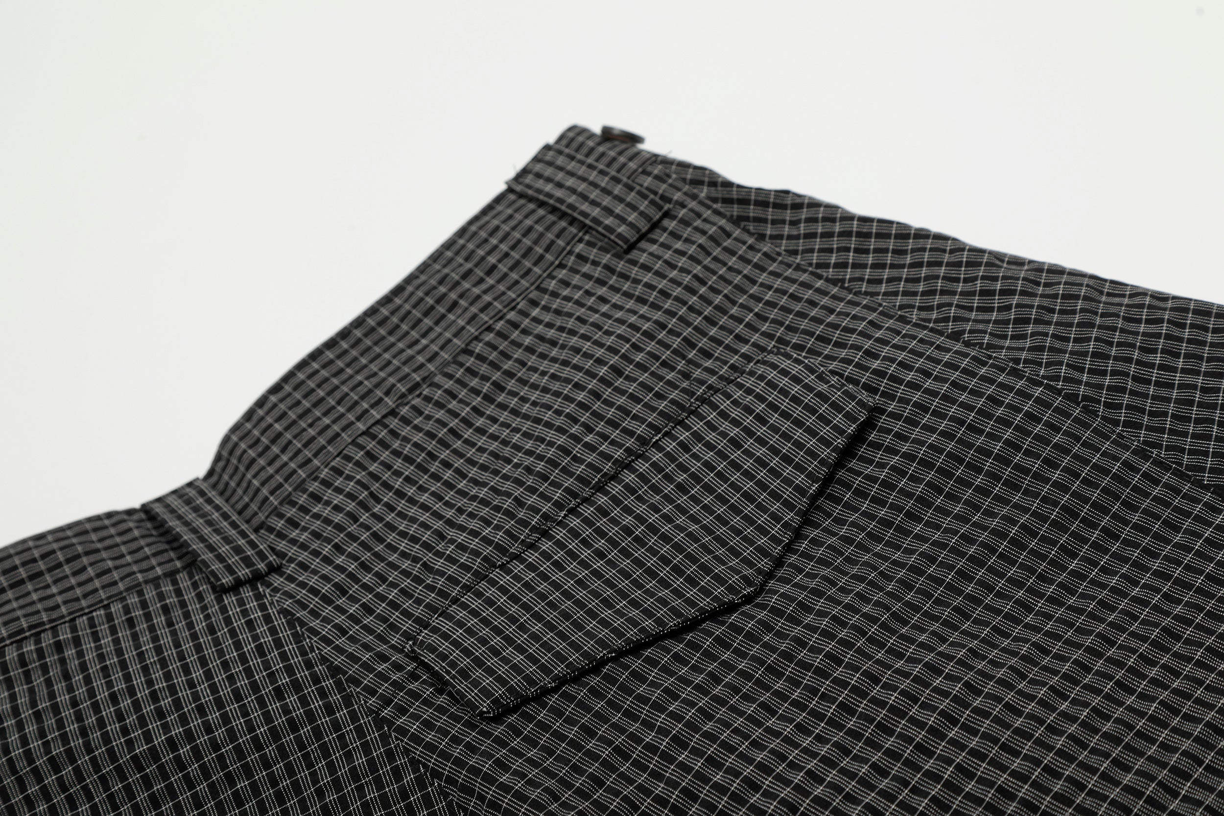 Omirad Micro-Check Curved-Leg Wide Trousers