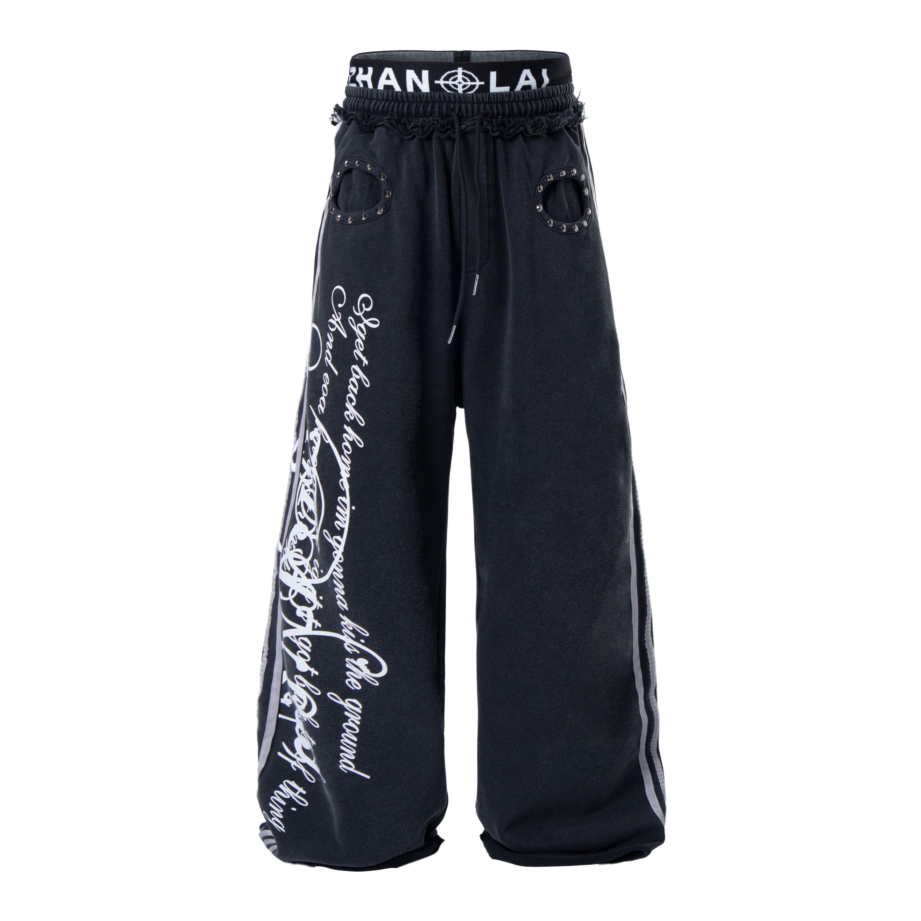 Script Graffiti Wide-Leg Sweatpants | Streetwear Joggers