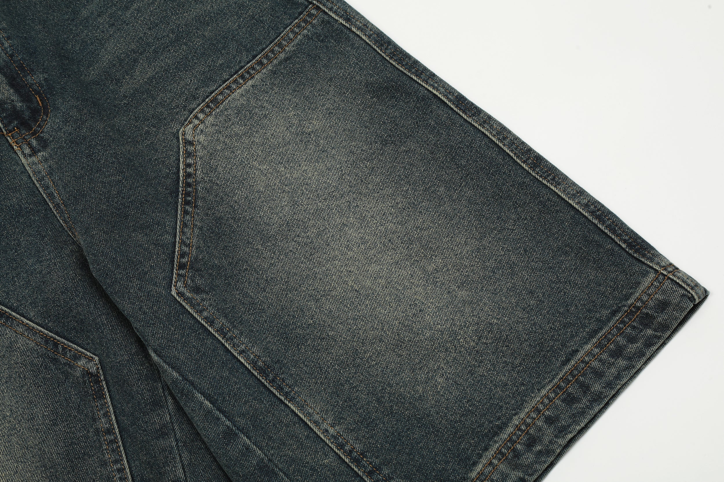 Omirad Vintage Wide-Leg Denim Shorts | Geometric Panel