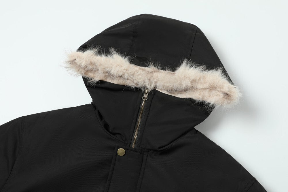 Leopard Fur-Lined Hooded Bomber Jacket | Streetwear