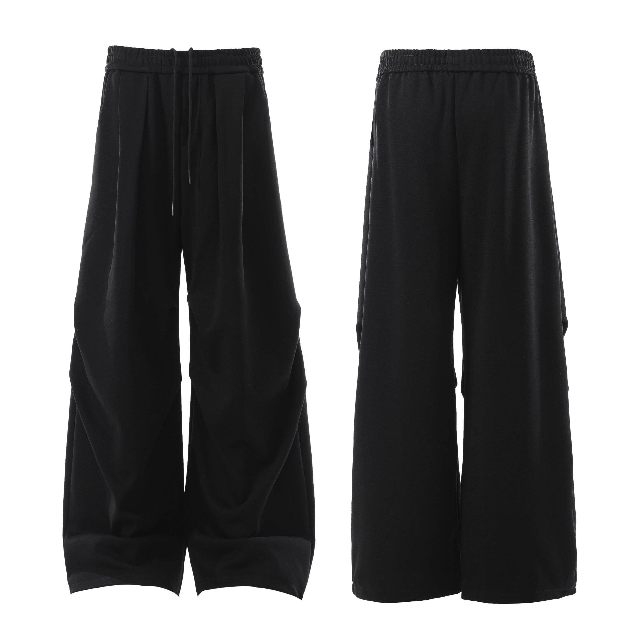 Sculpted 3D Pleat Wide-Leg Sweatpants | Oversized Fit
